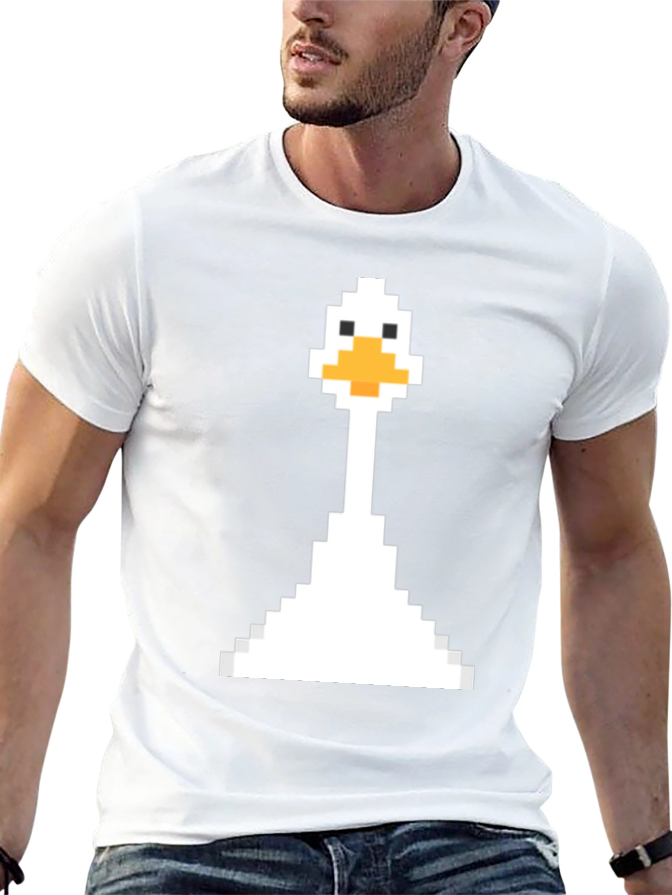 Pixel Goose Black T-Shirt - Retro Gaming Style
