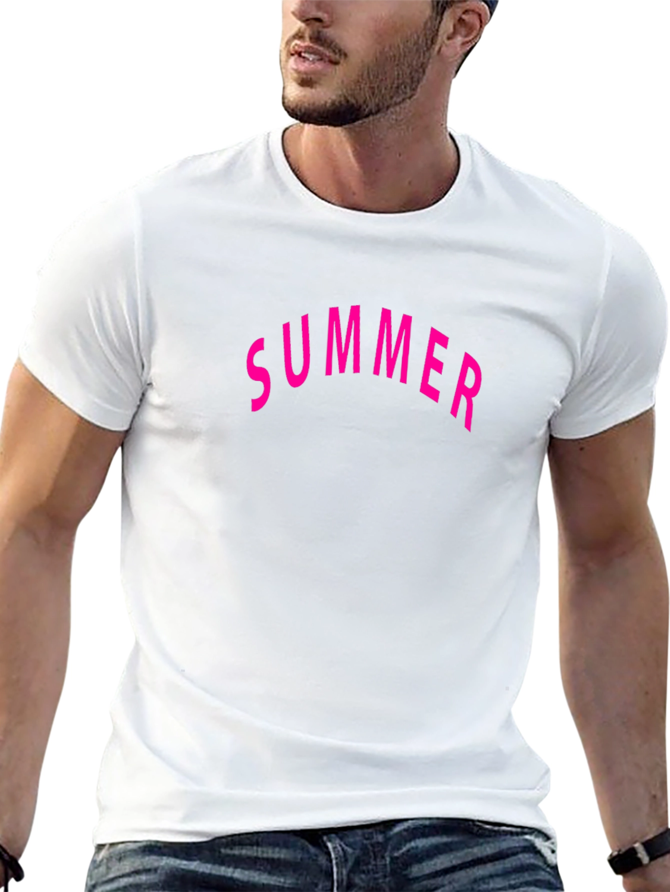 Summer Pink Graphic Black Tee