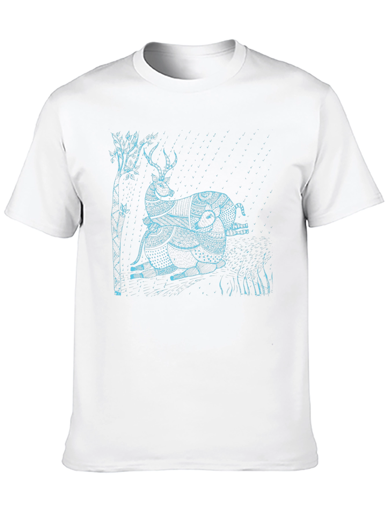 Stylized Animal Graphic Tee - Black