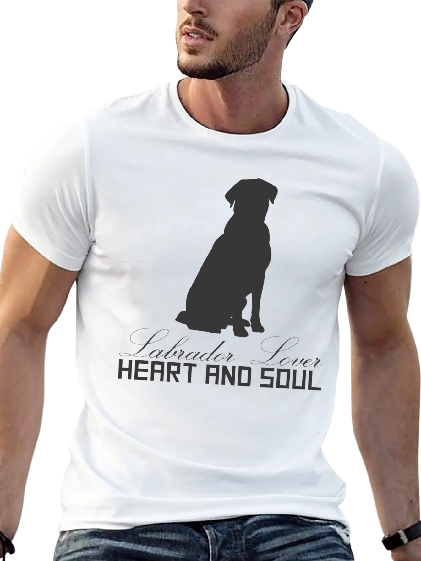 Labrador Lover Heart and Soul Black T-Shirt