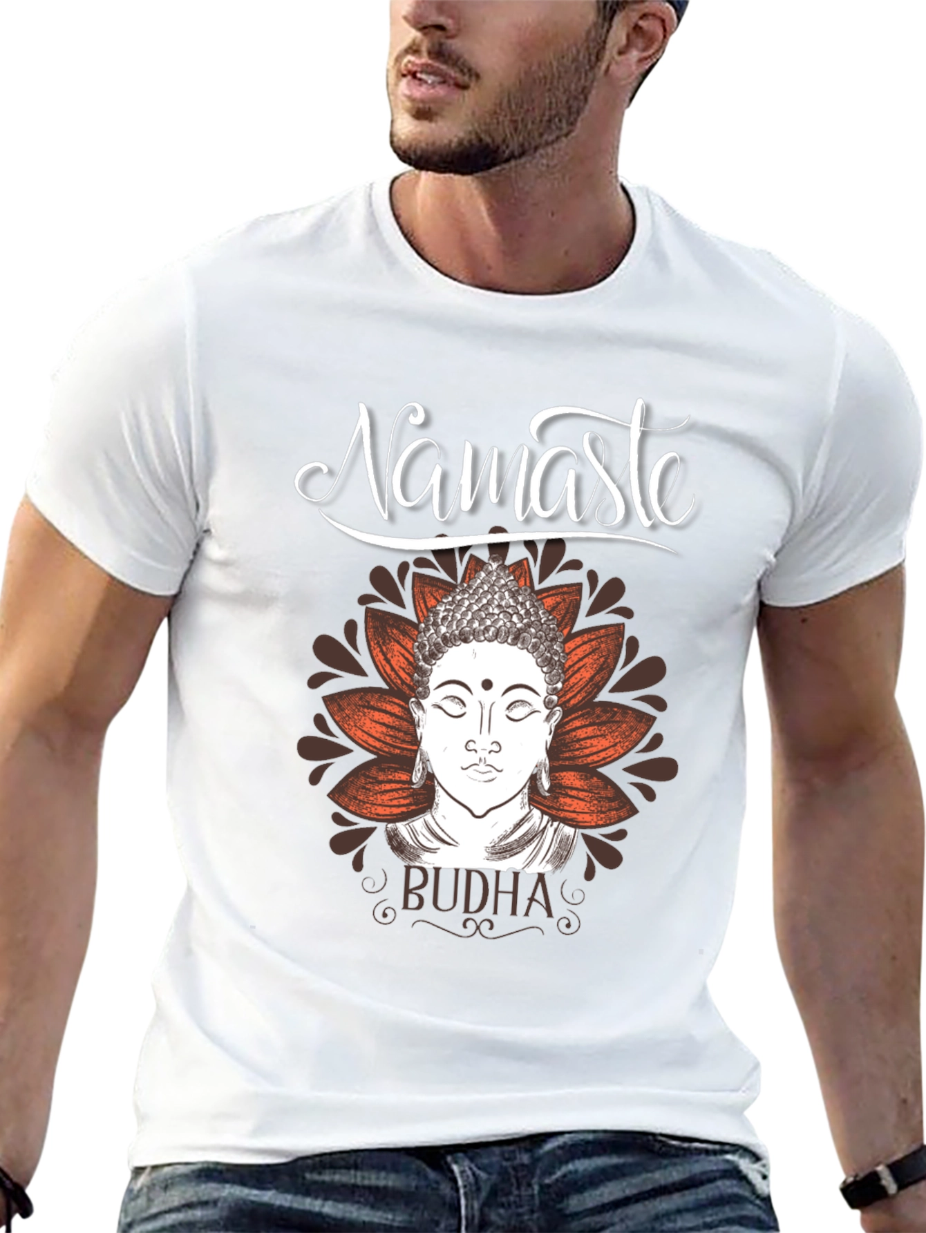 Namaste Buddha Graphic Tee - Meditative Comfort