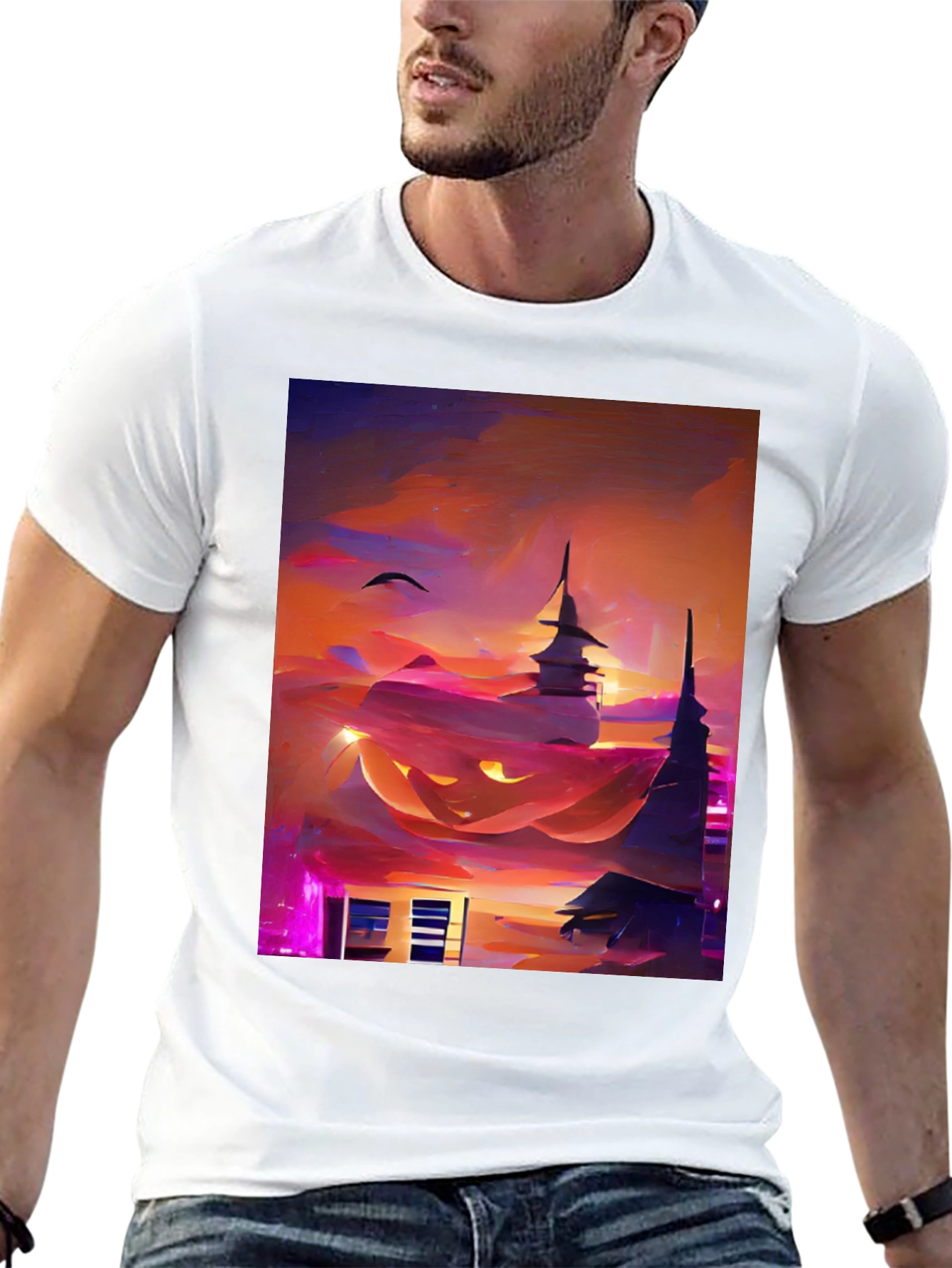 Halloween Cityscape Graphic Tee