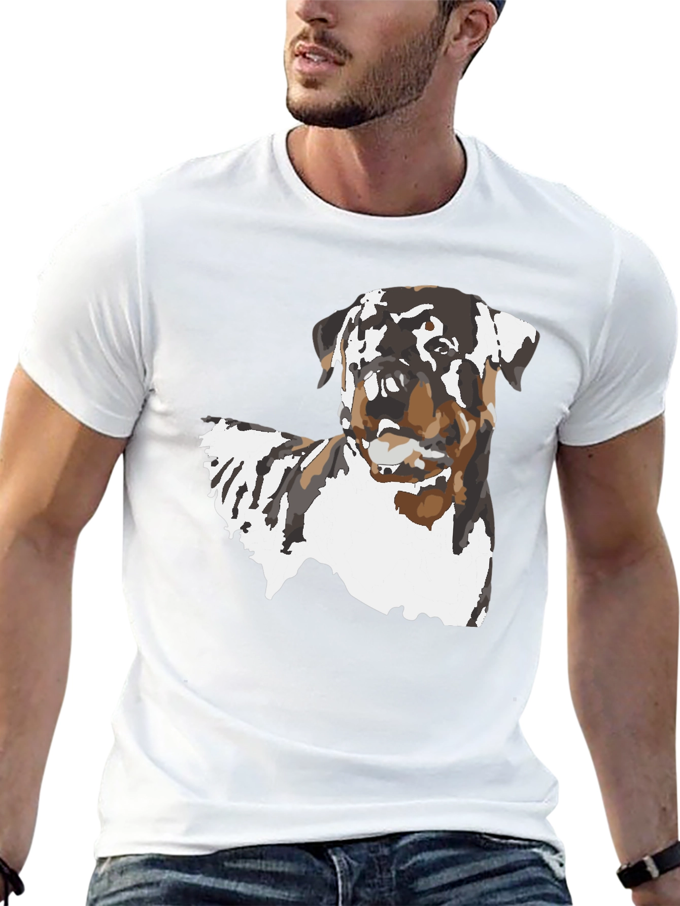 Rottweiler Dog Graphic Black T-Shirt