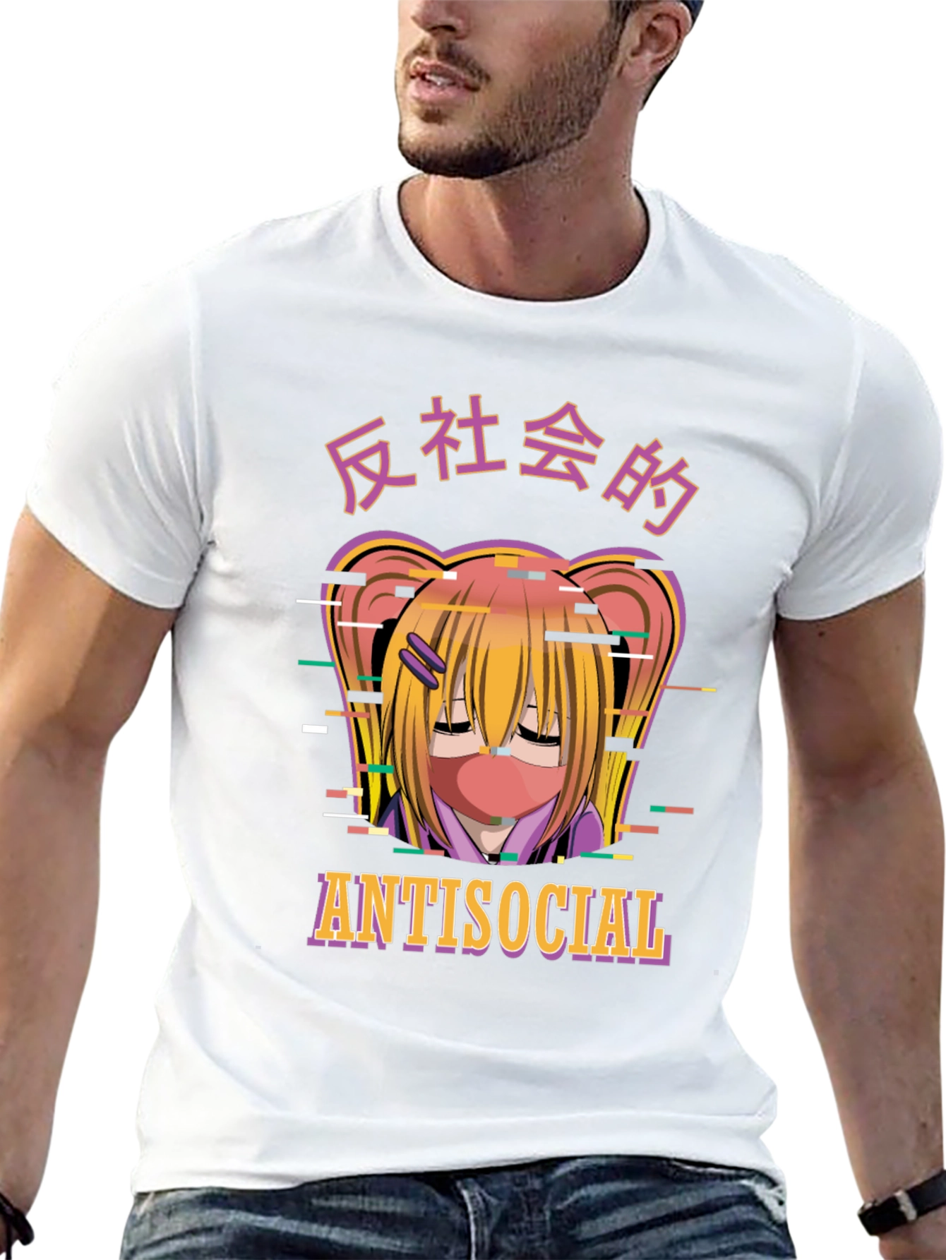 Antisocial Anime Graphic T-Shirt