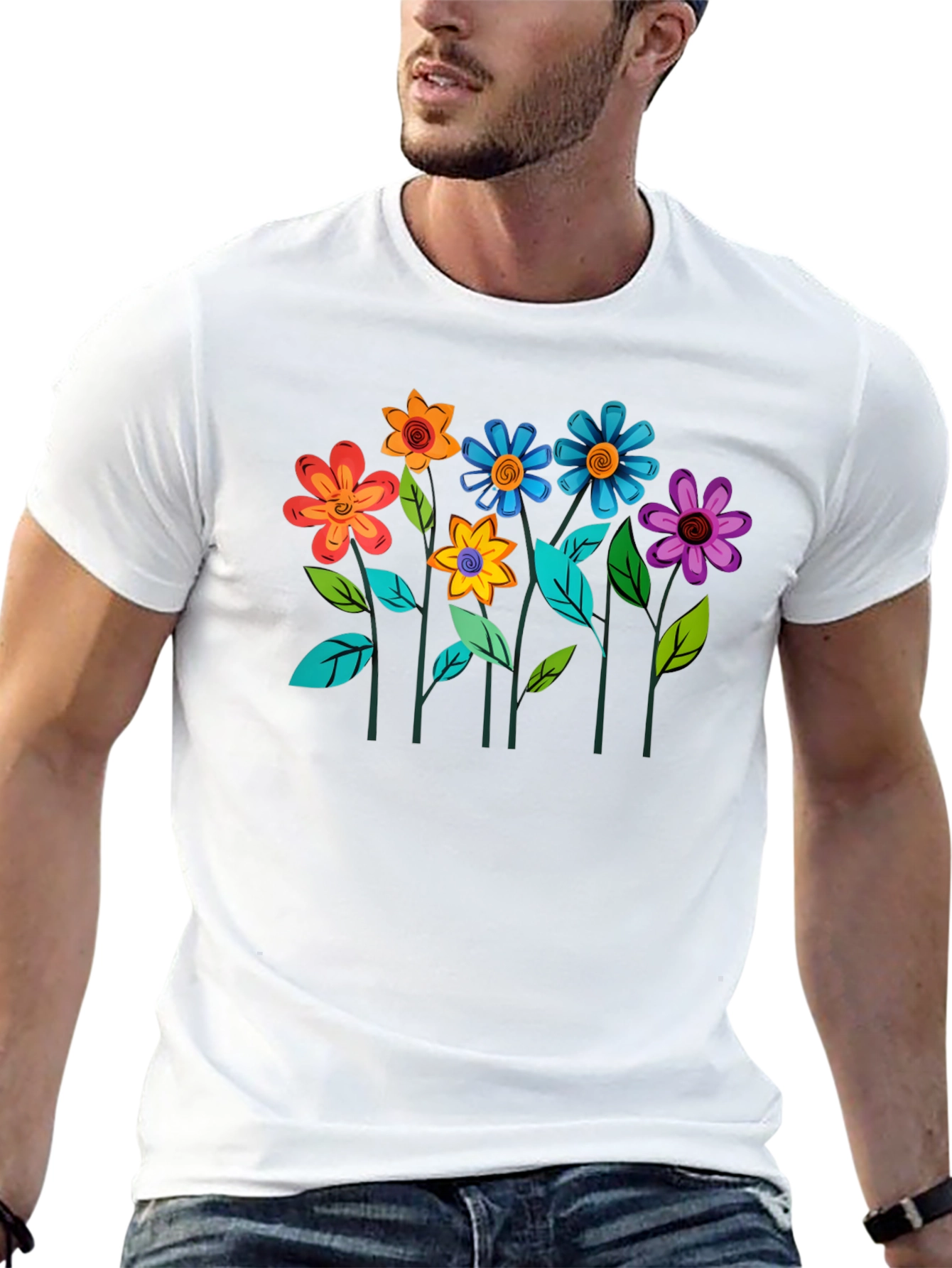 Floral Graphic Black T-Shirt