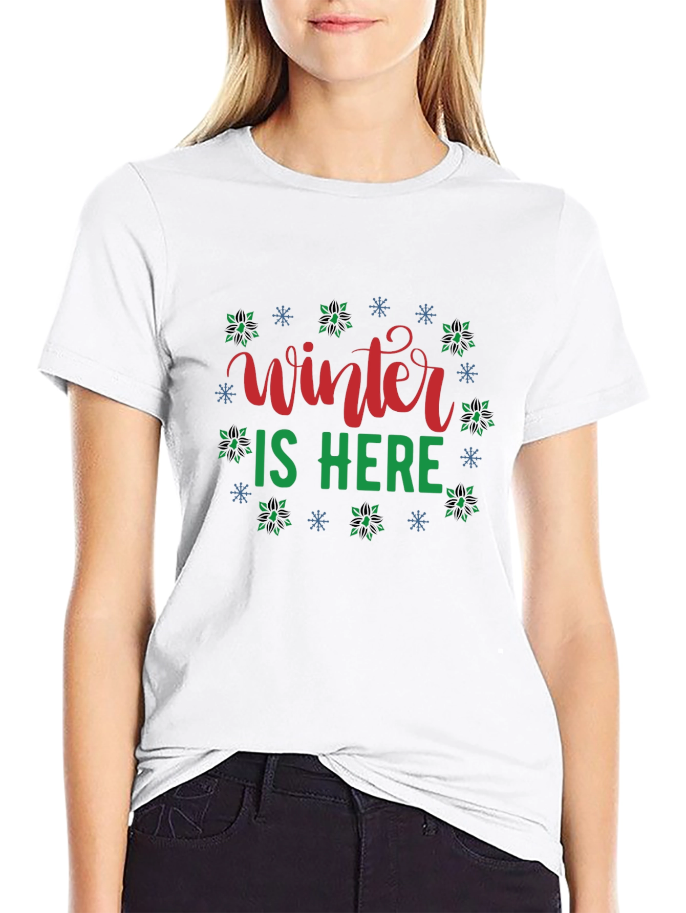 Winter is Here Graphic Black T-Shirt
