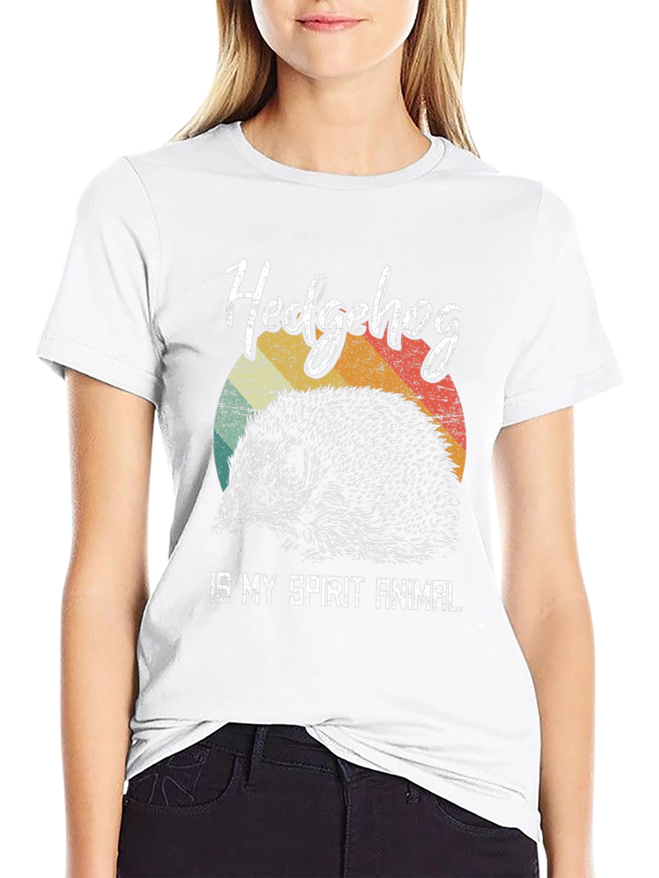 Hedgehog Spirit Animal Graphic Tee - Black