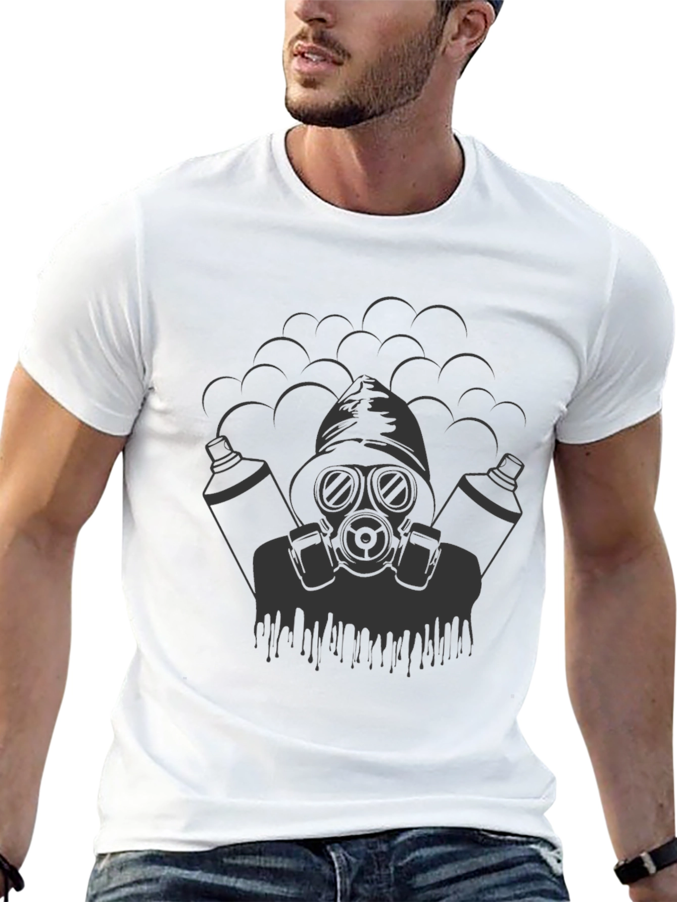 Graffiti Artist Graphic Tee - Black Cotton T-Shirt