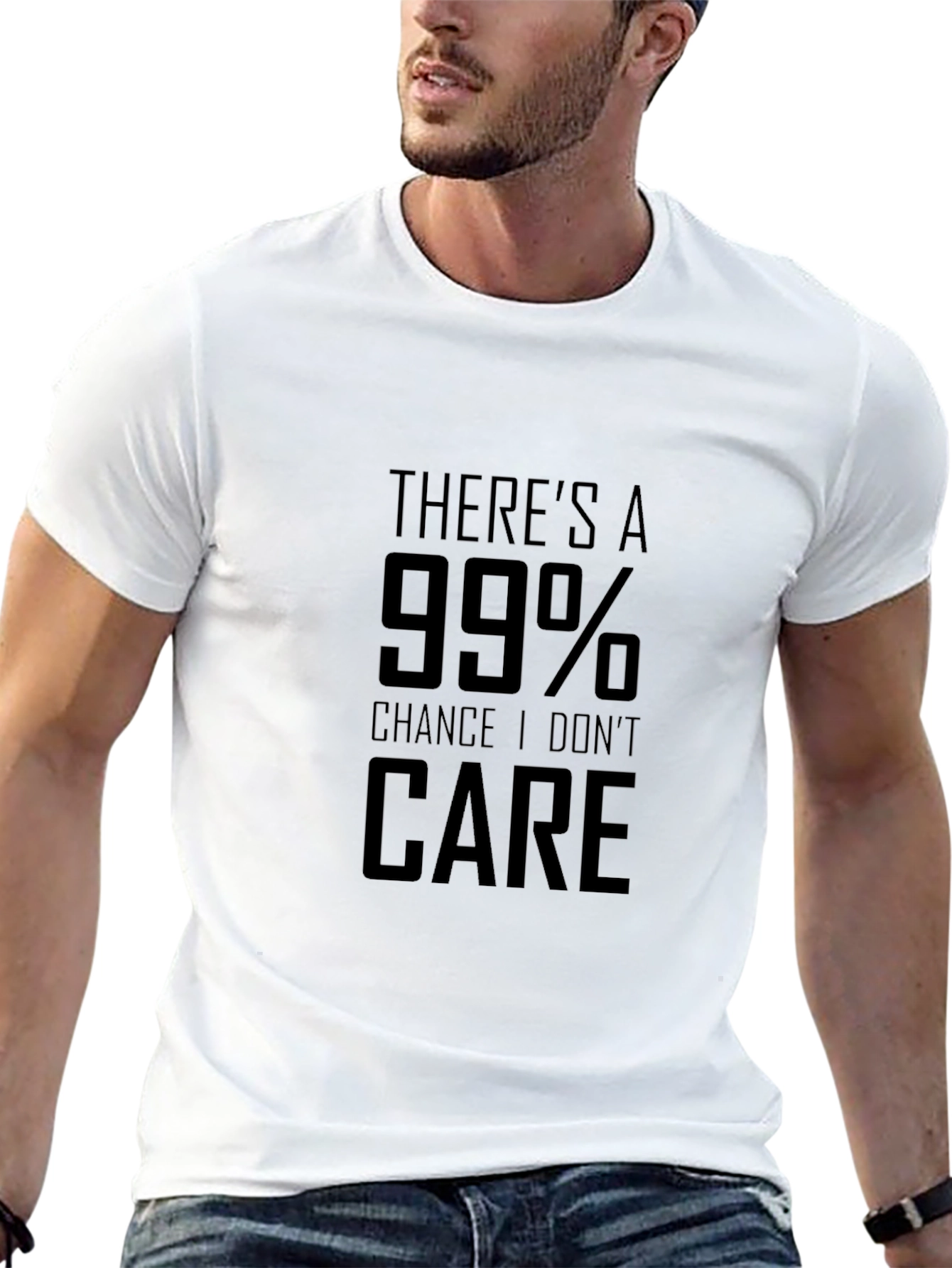 Funny 99% Chance I Dont Care Black Graphic Tee
