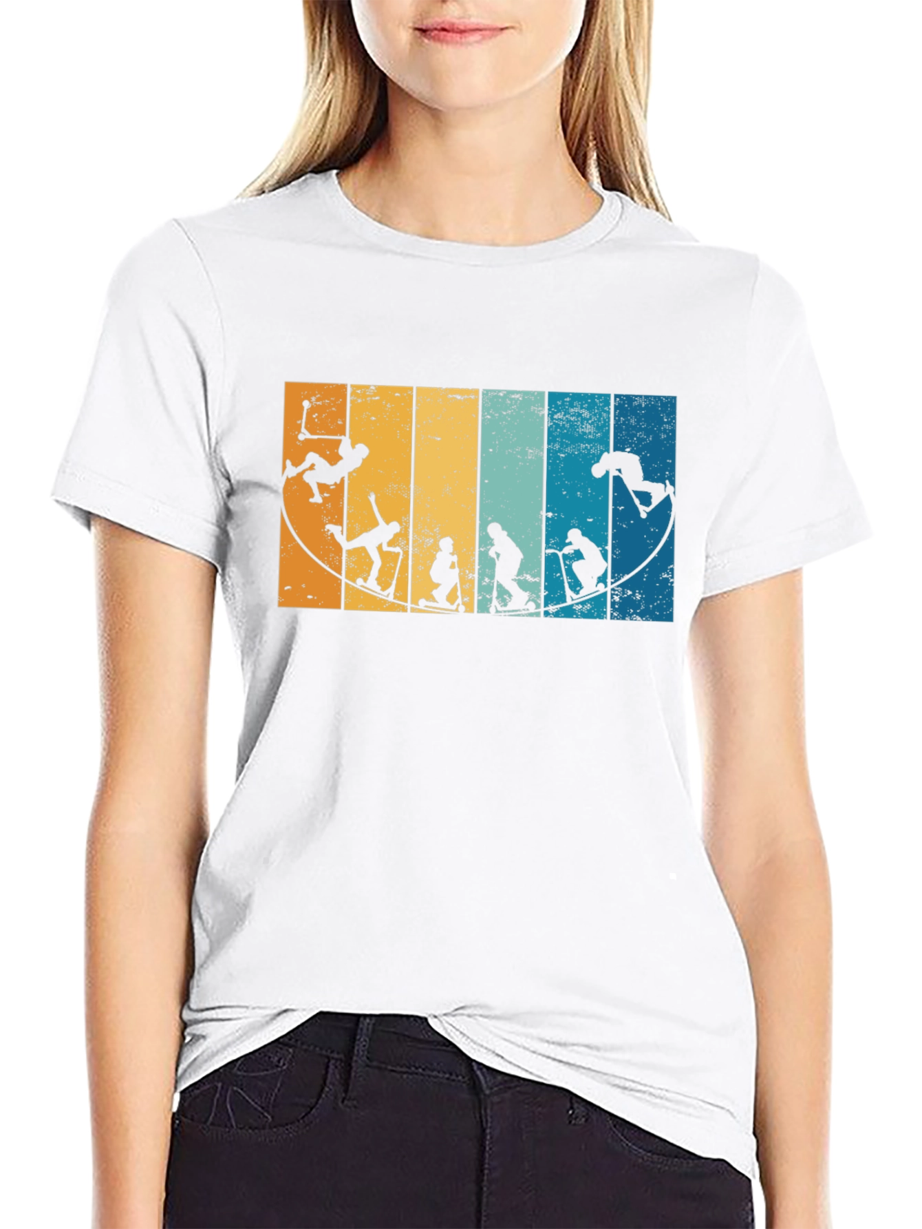 Retro Scooter Evolution Black T-Shirt