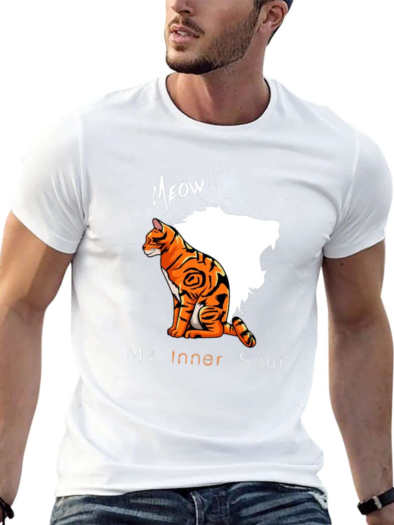 Mens My Inner Soul Cat Graphic Tee - Black