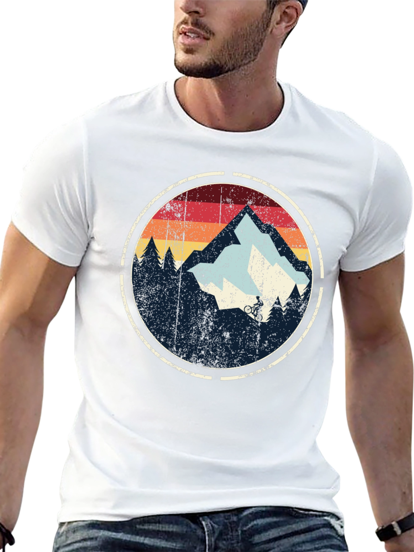 Mountain Biking Retro Graphic T-Shirt
