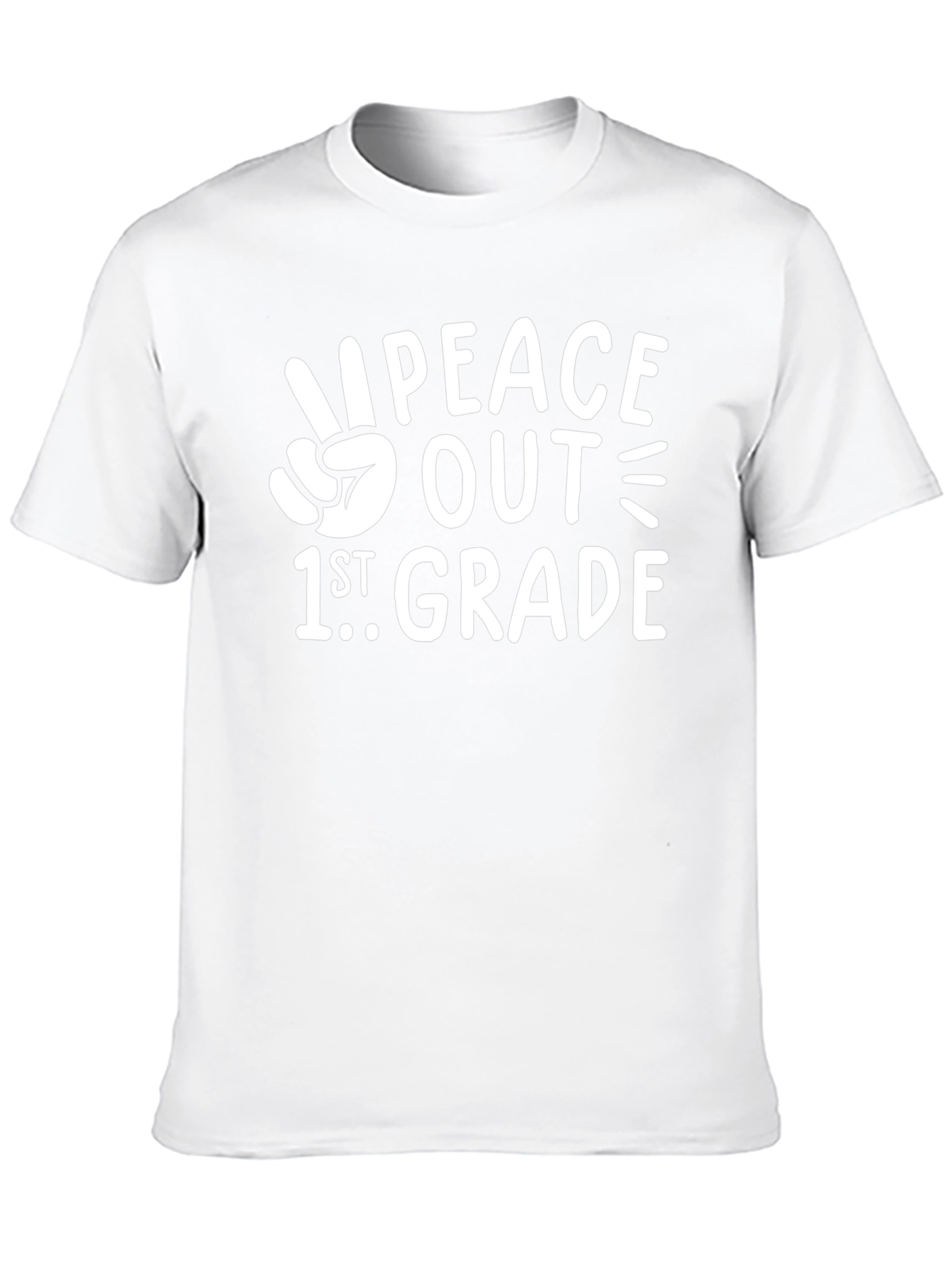 Peace Out 1st Grade T-Shirt - Black Cotton Tee