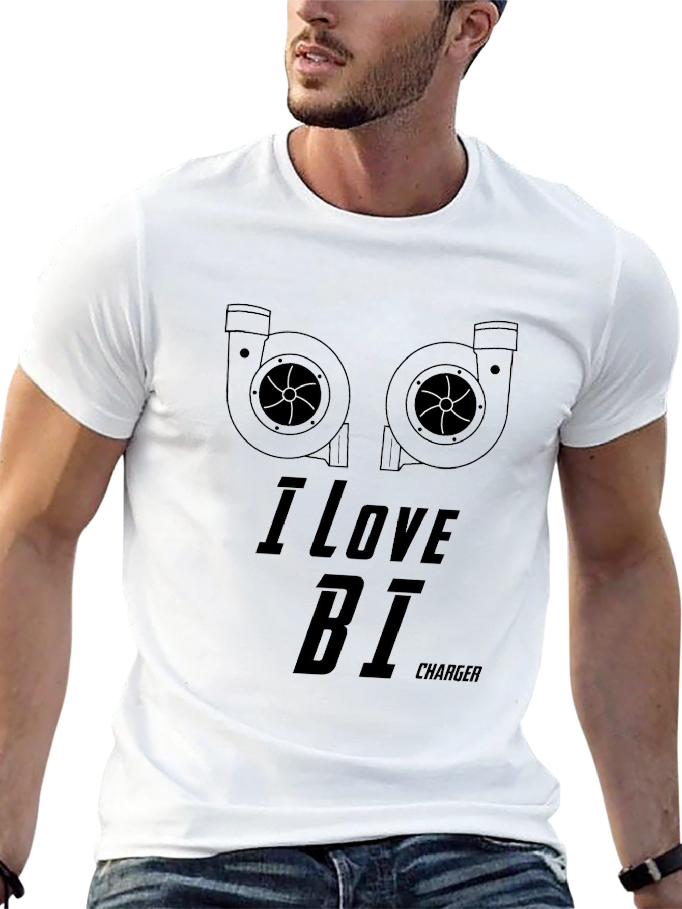 I Love BI Charger Black T-Shirt