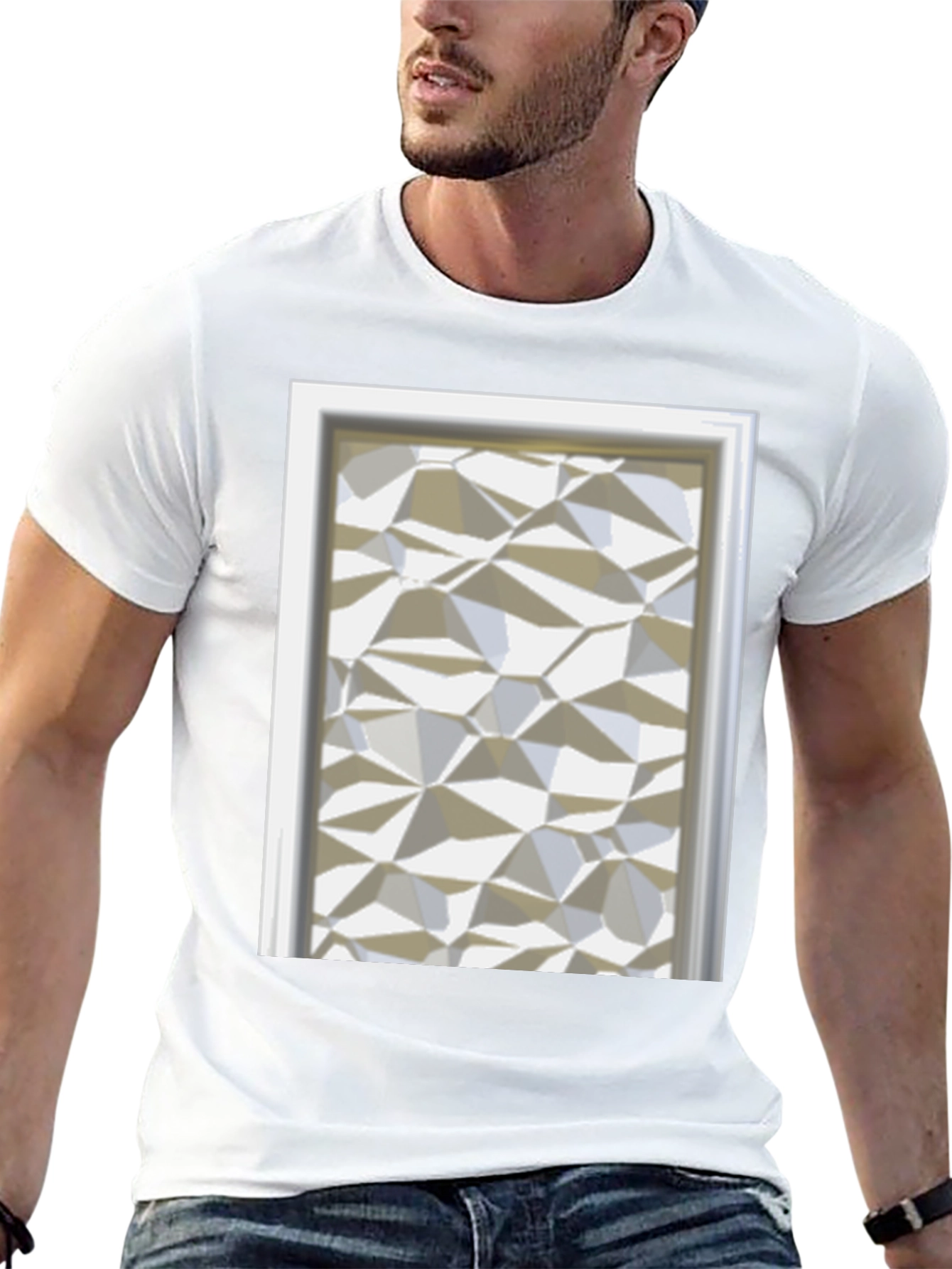 Geometric Faceted Pattern T-Shirt