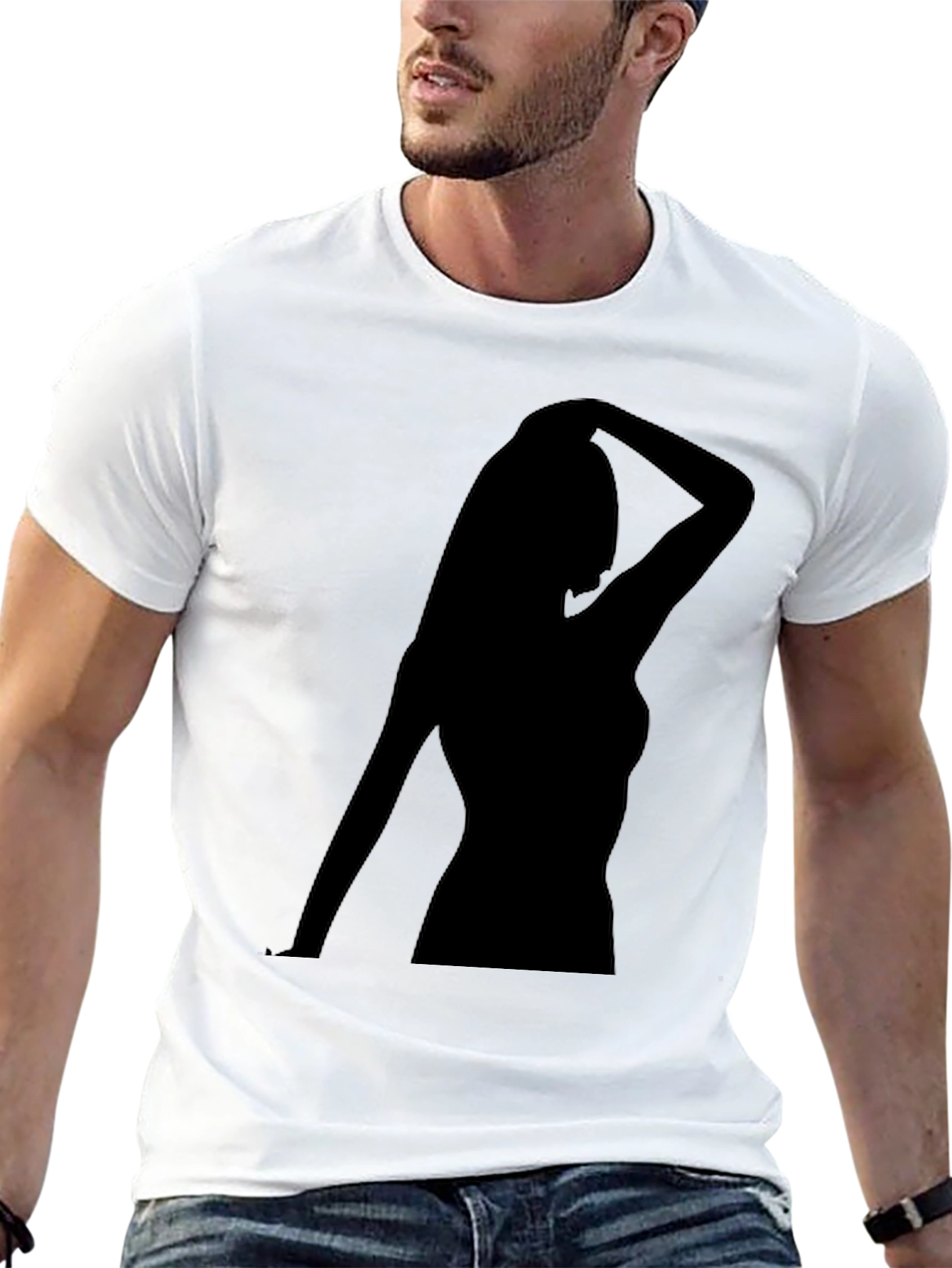 Silhouette Woman Black T-Shirt