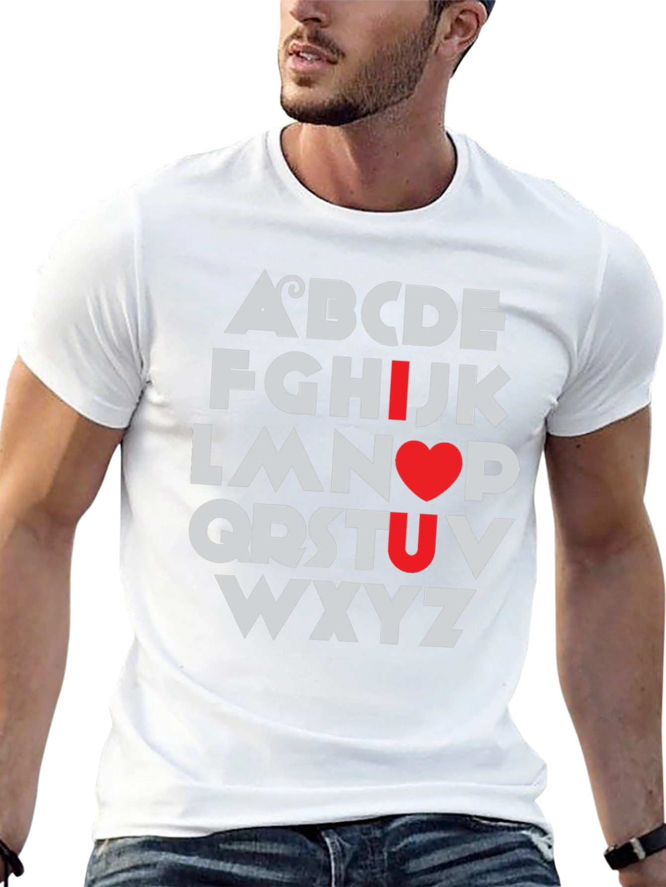 I Heart U Alphabet Graphic T-Shirt