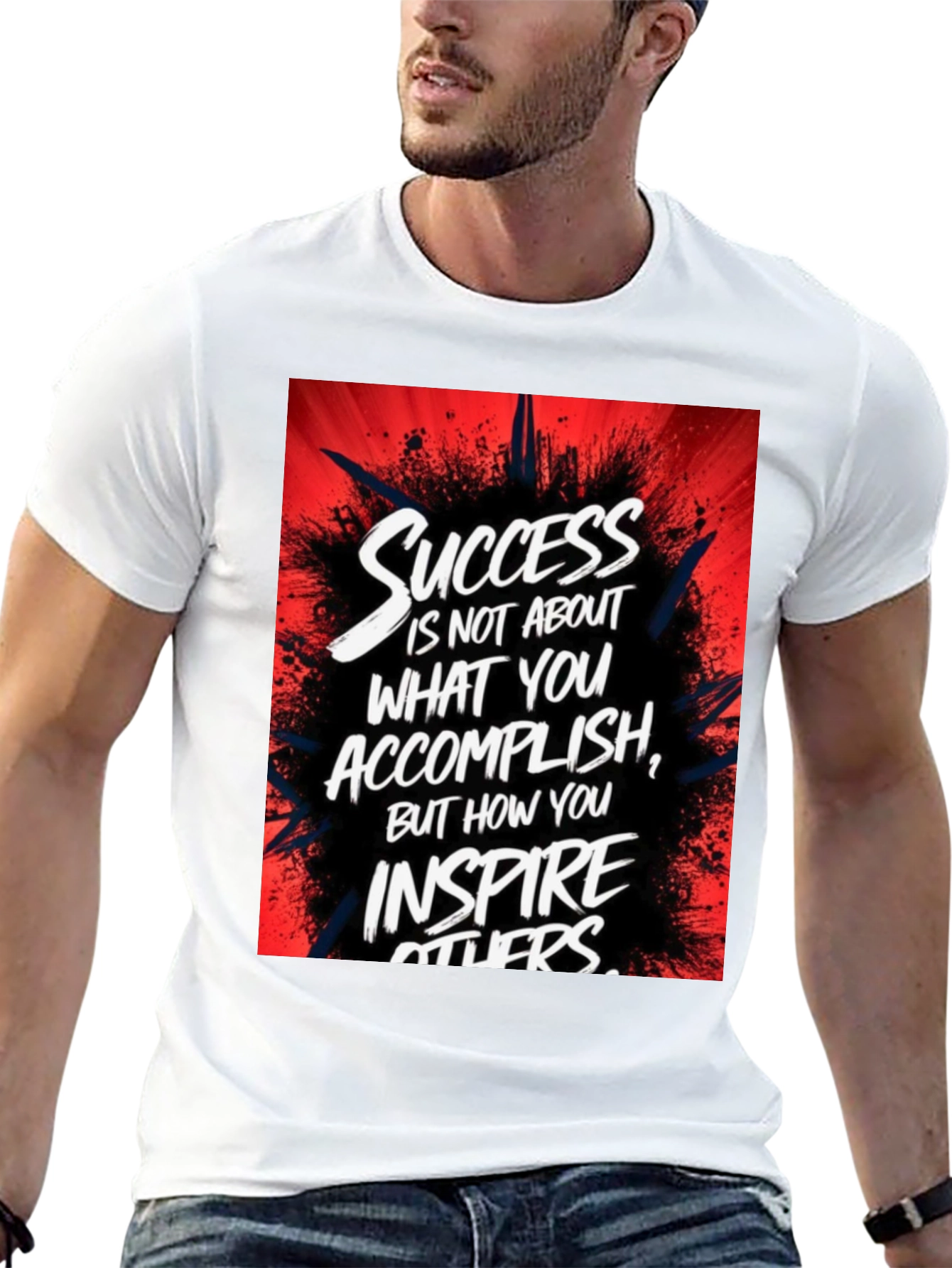 Inspirational Success Graphic Black T-Shirt