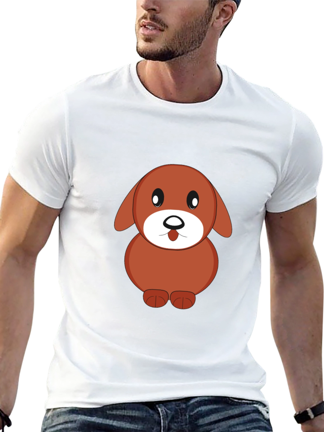 Cartoon Dog Black T-Shirt