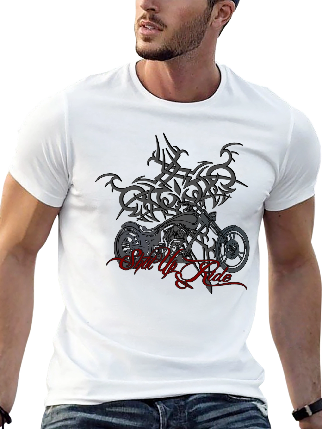 Ride Motorcycle Graphic Black T-Shirt