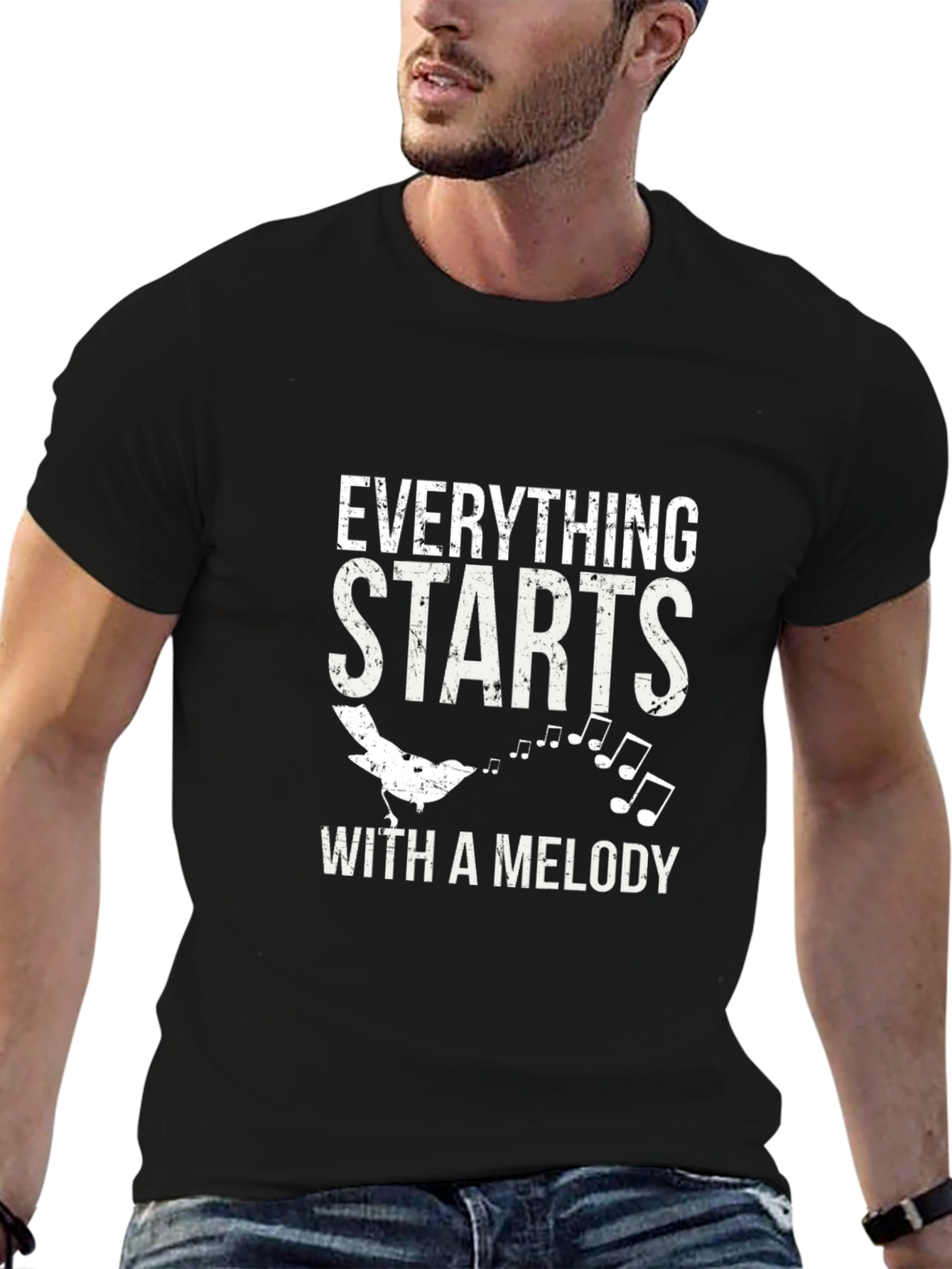 Everything Starts With A Melody Black T-Shirt