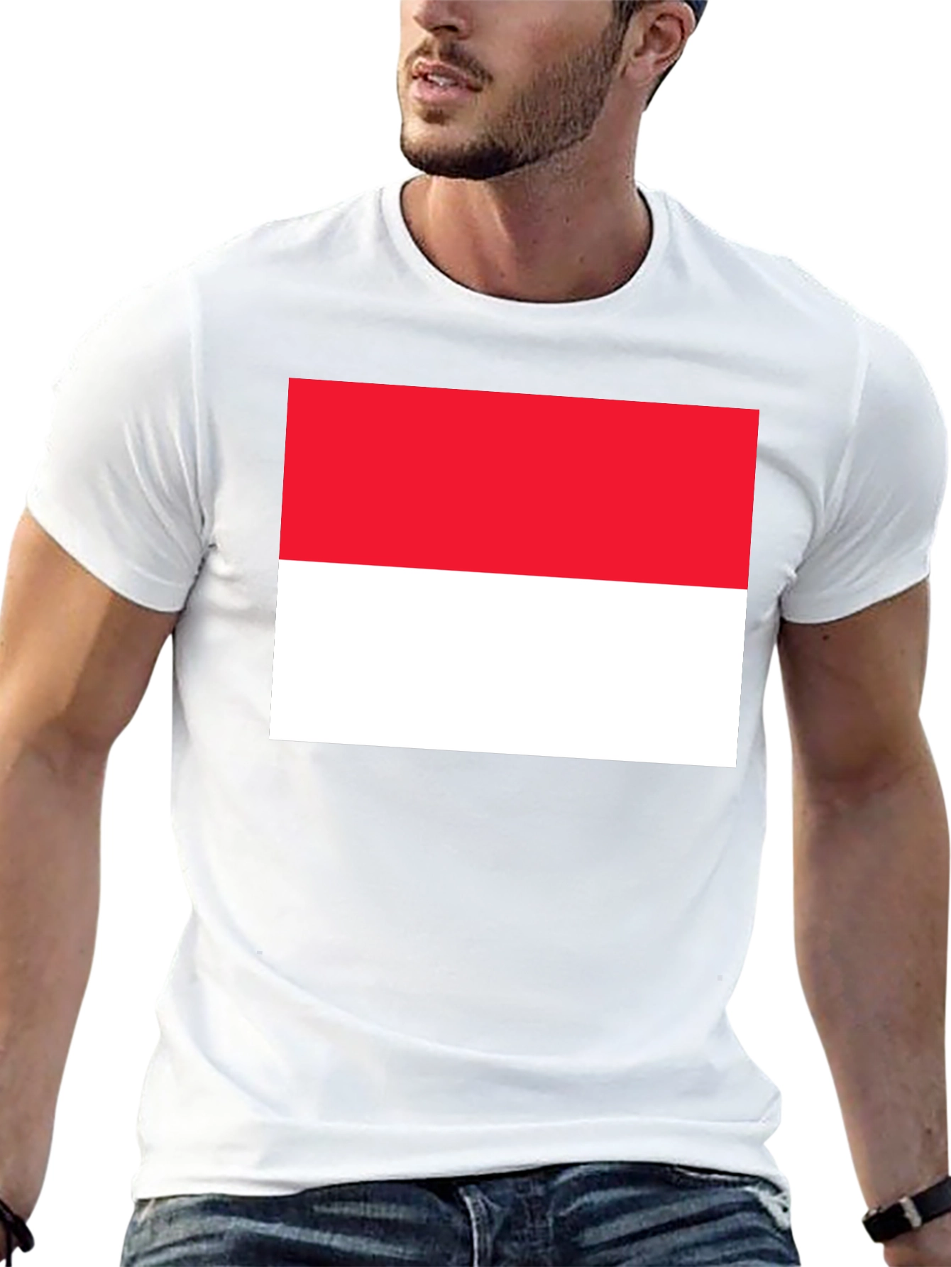 Indonesia Flag Graphic Tee - Black Cotton Blend T-Shirt