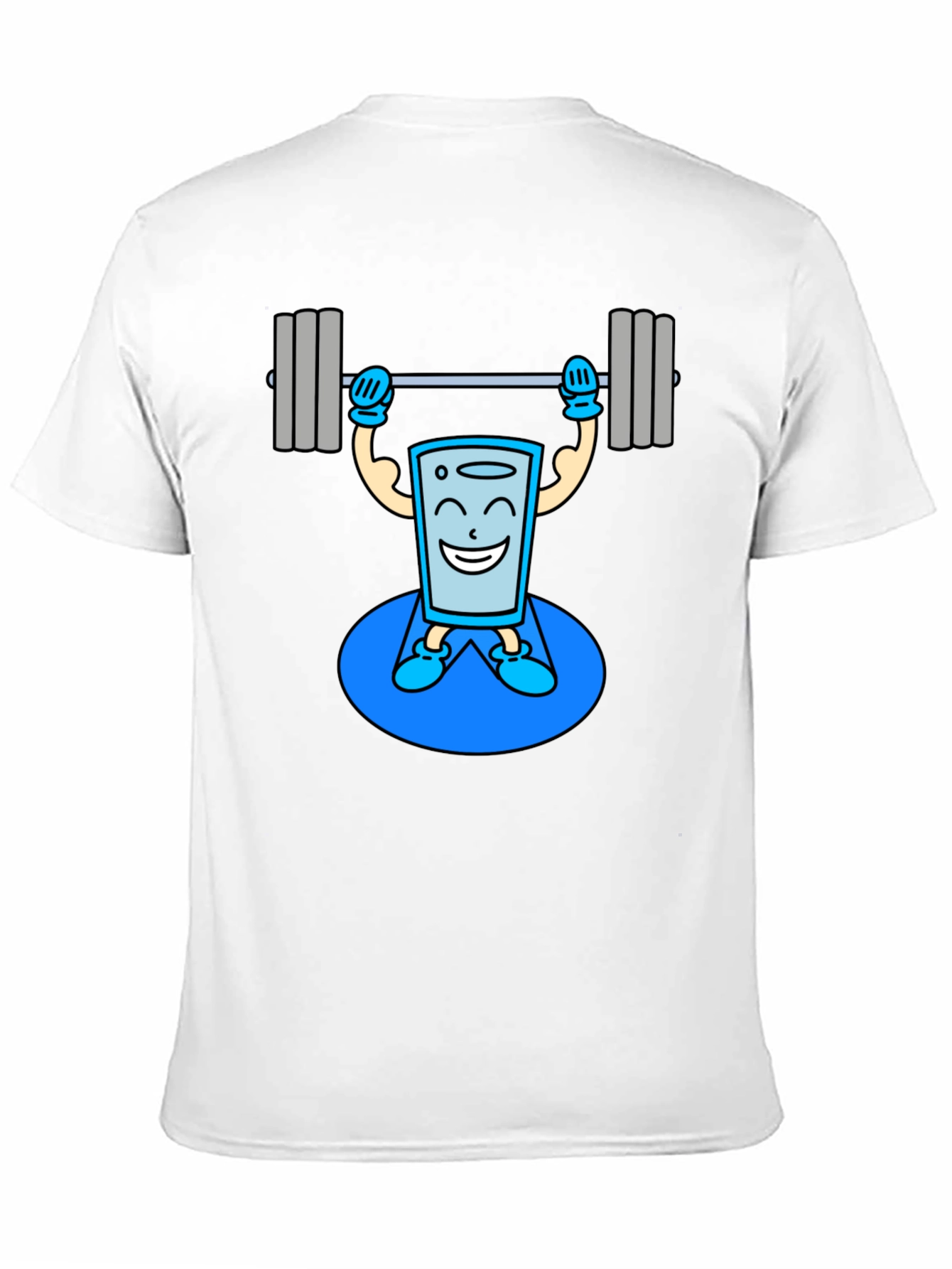 Funny Glass Water Weightlifting Graphic T-Shirt