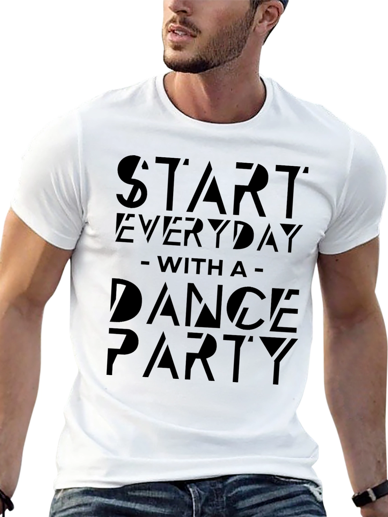 Start Everyday Dance Party Graphic Tee - Black T-Shirt
