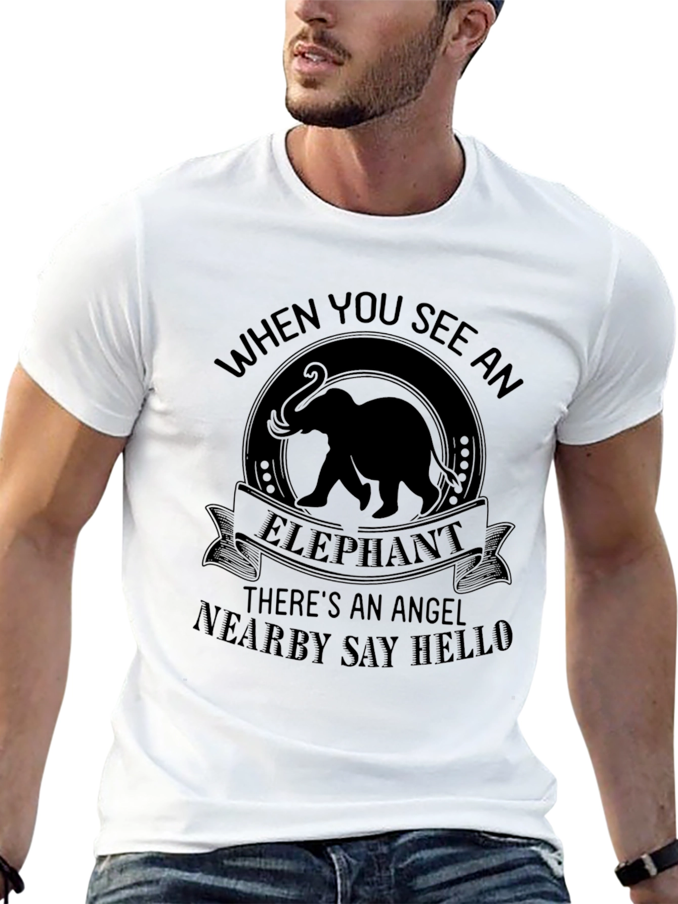 Elephant Angel T-Shirt - Nearby Say Hello Tee