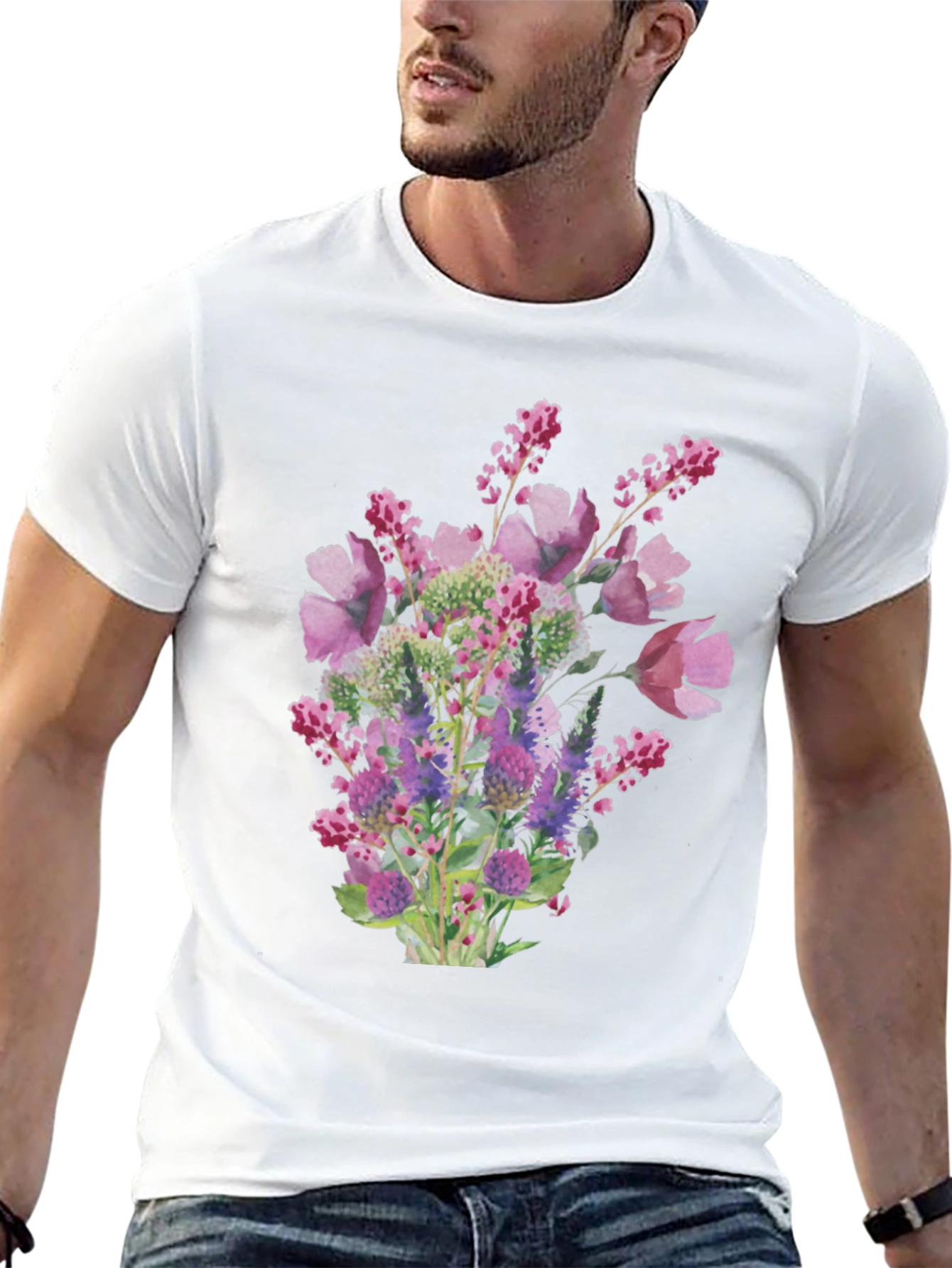 Floral Bouquet Black T-Shirt