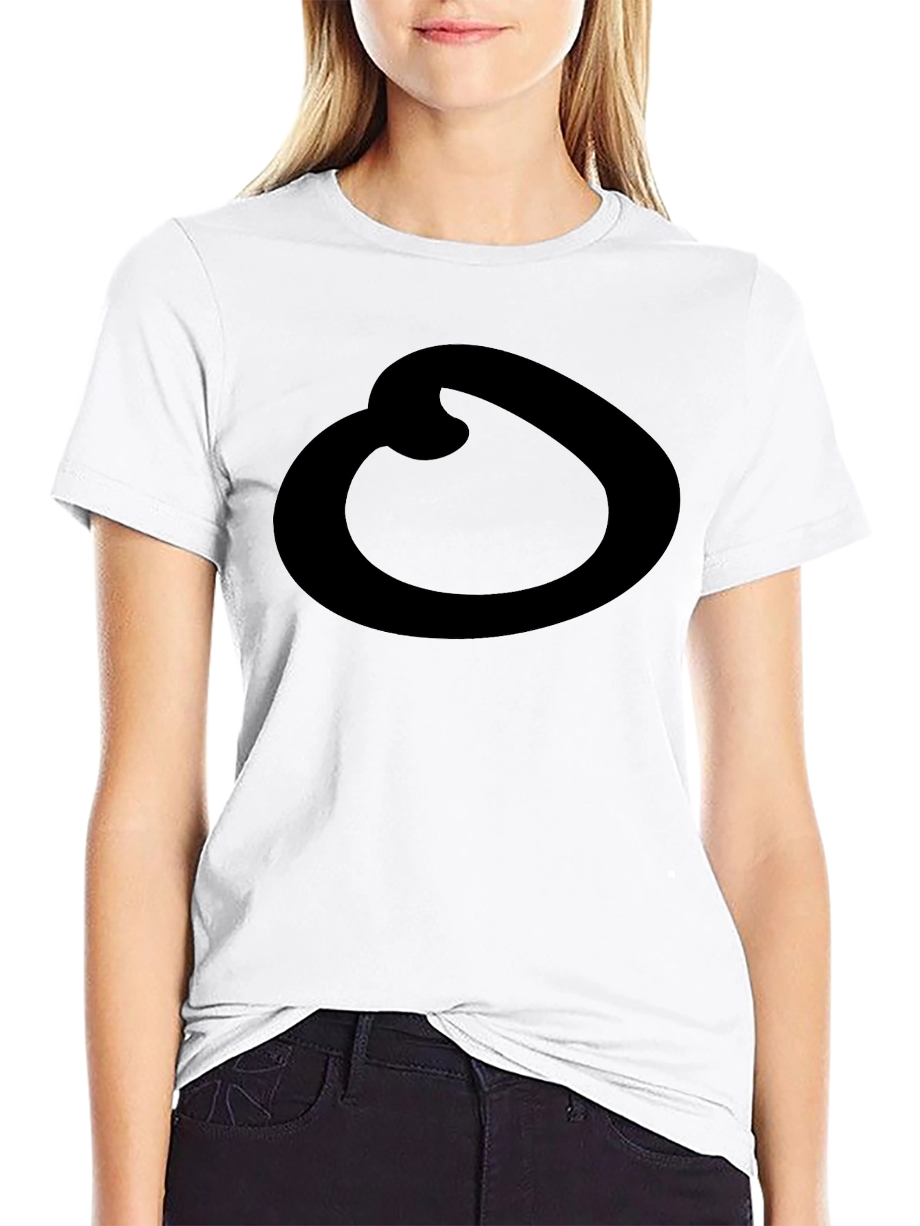 Mens Black T-Shirt with Bold O Design