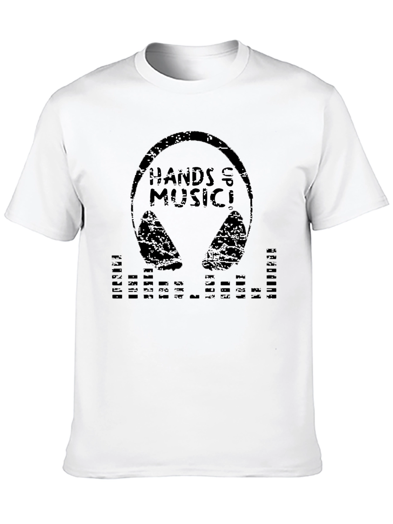 Hands Up Music Graphic Print Black Tee