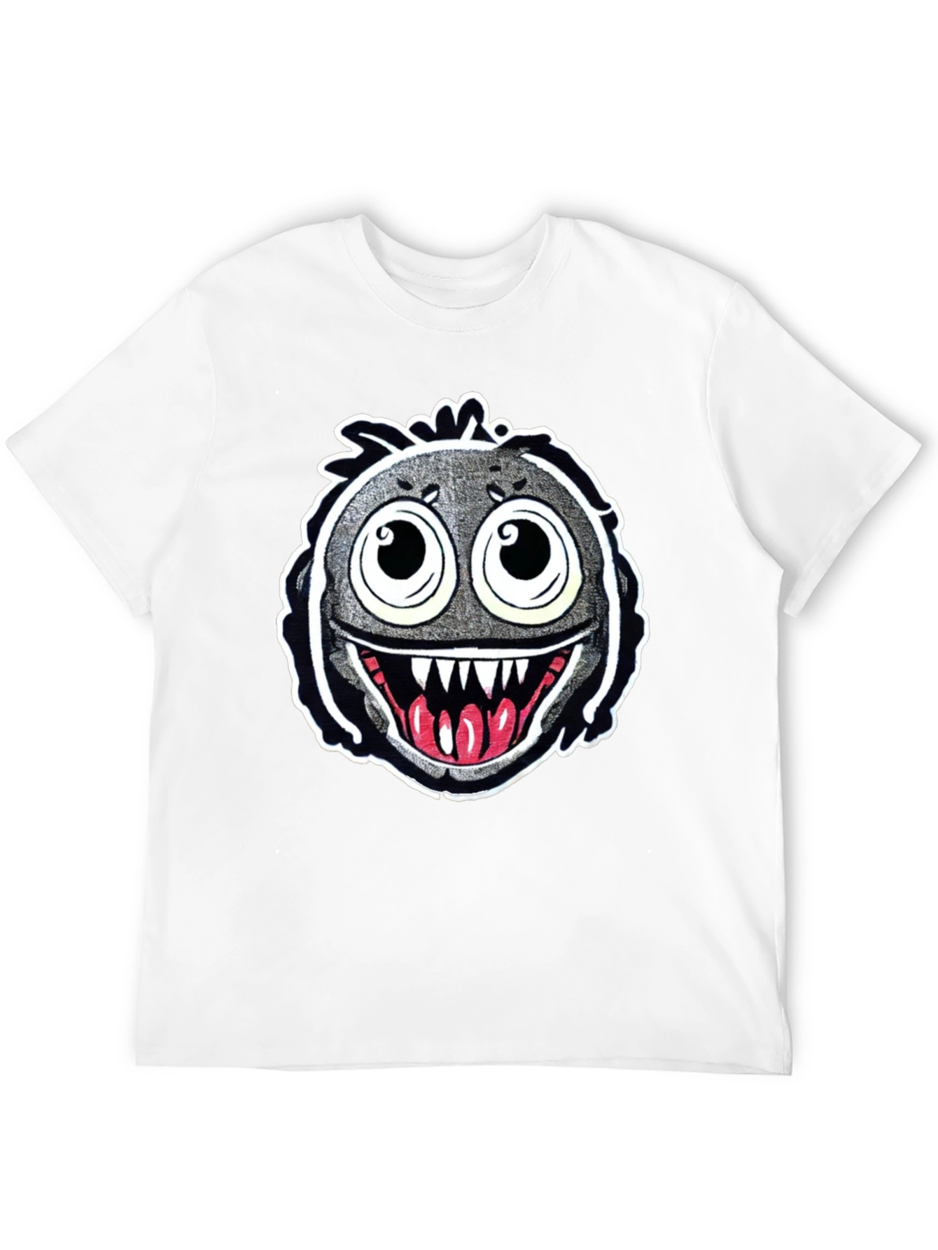 Monster Face Graphic Black T-Shirt