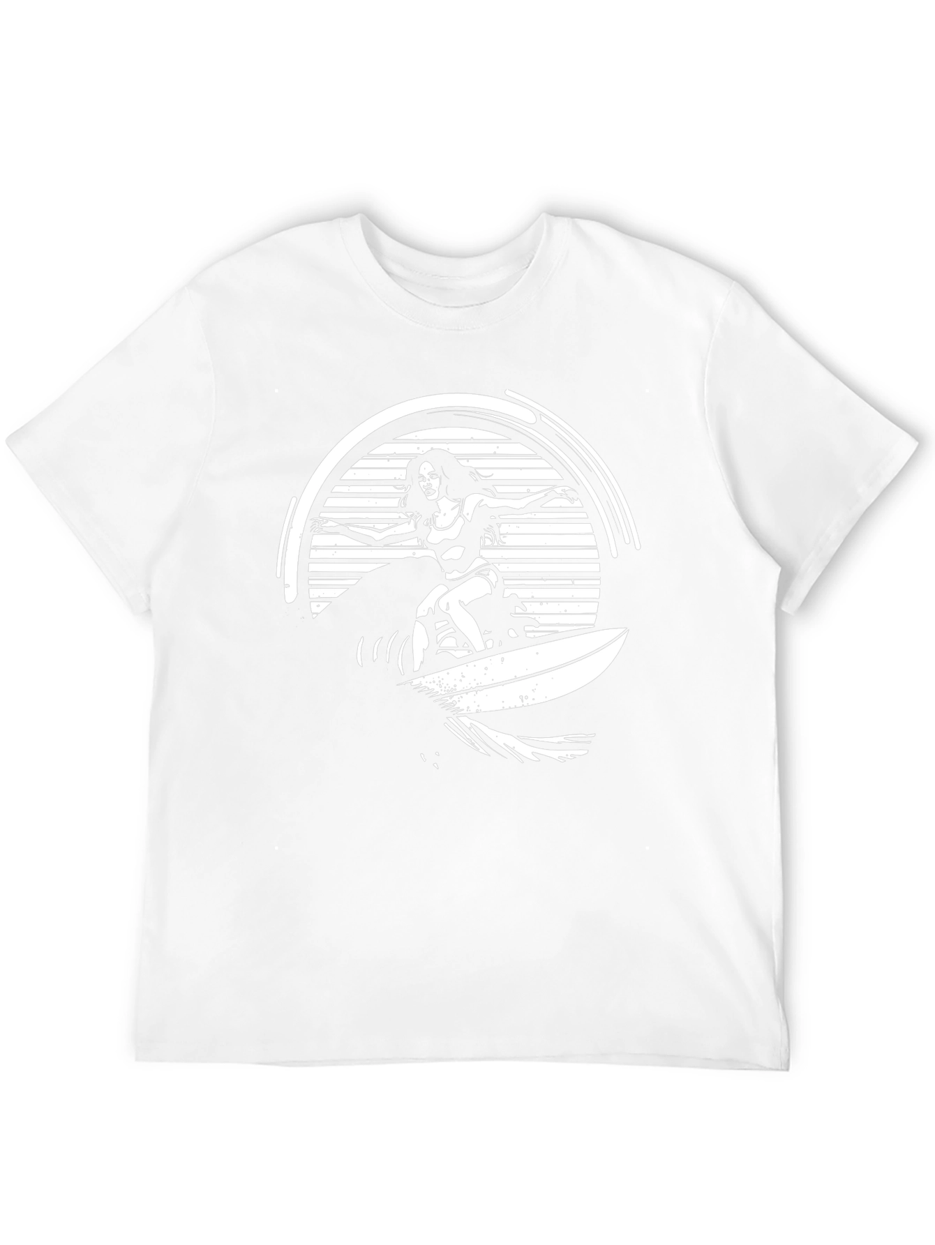 Surfer Girl Graphic Tee - Black Cotton T-Shirt