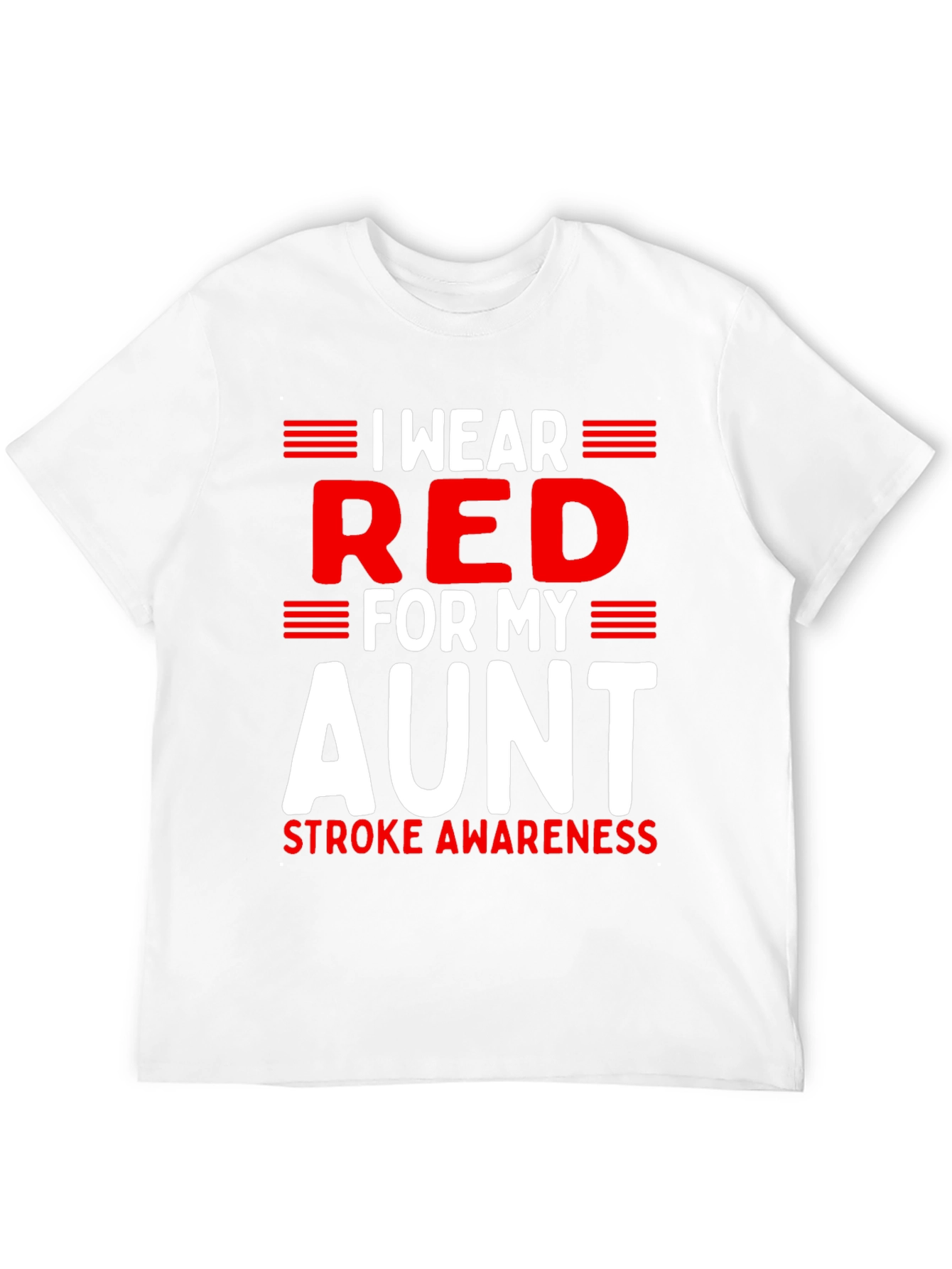 Red Stroke Awareness Aunt T-Shirt