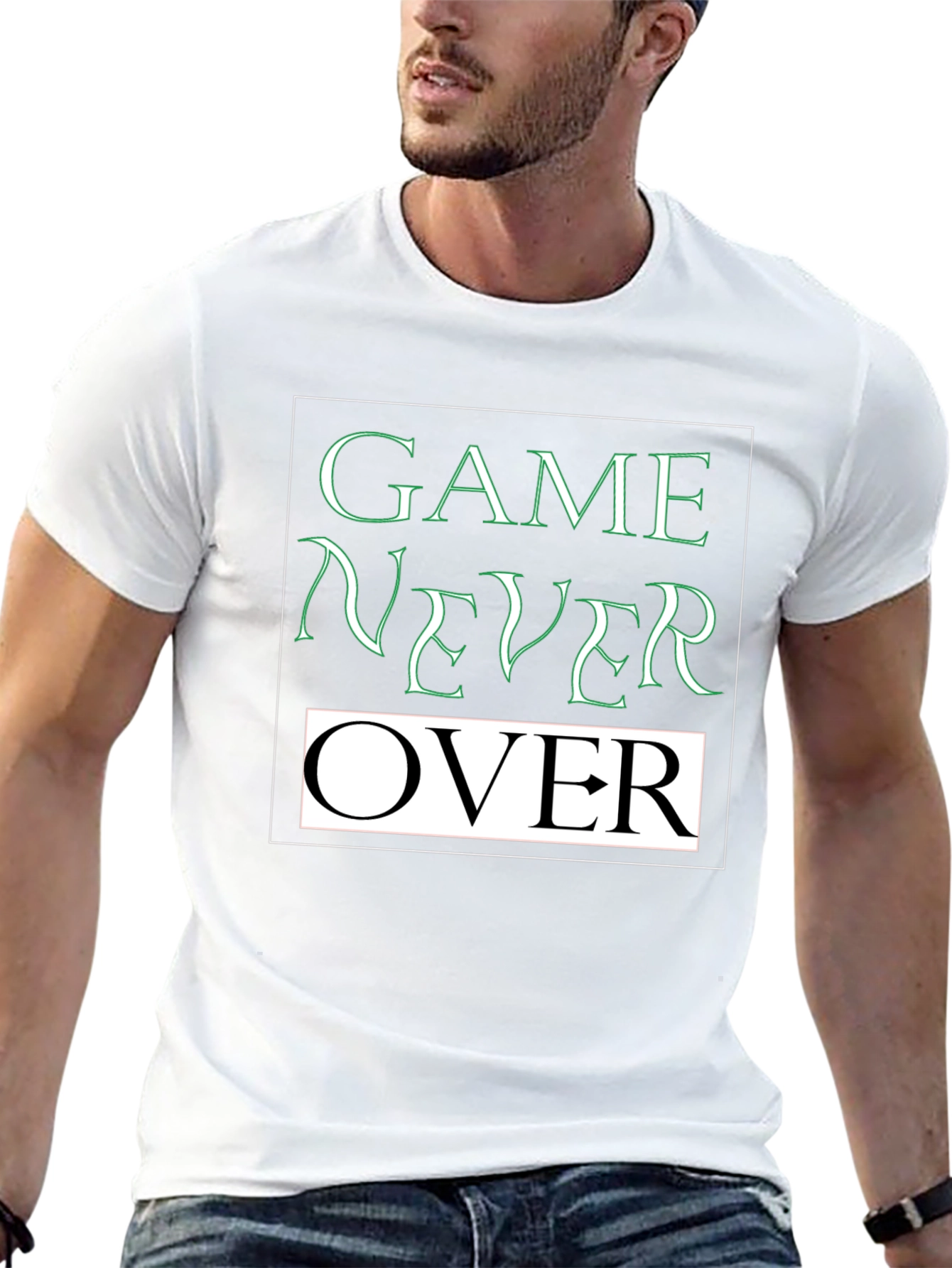 Game Never Over Graphic Tee - Black Cotton T-Shirt