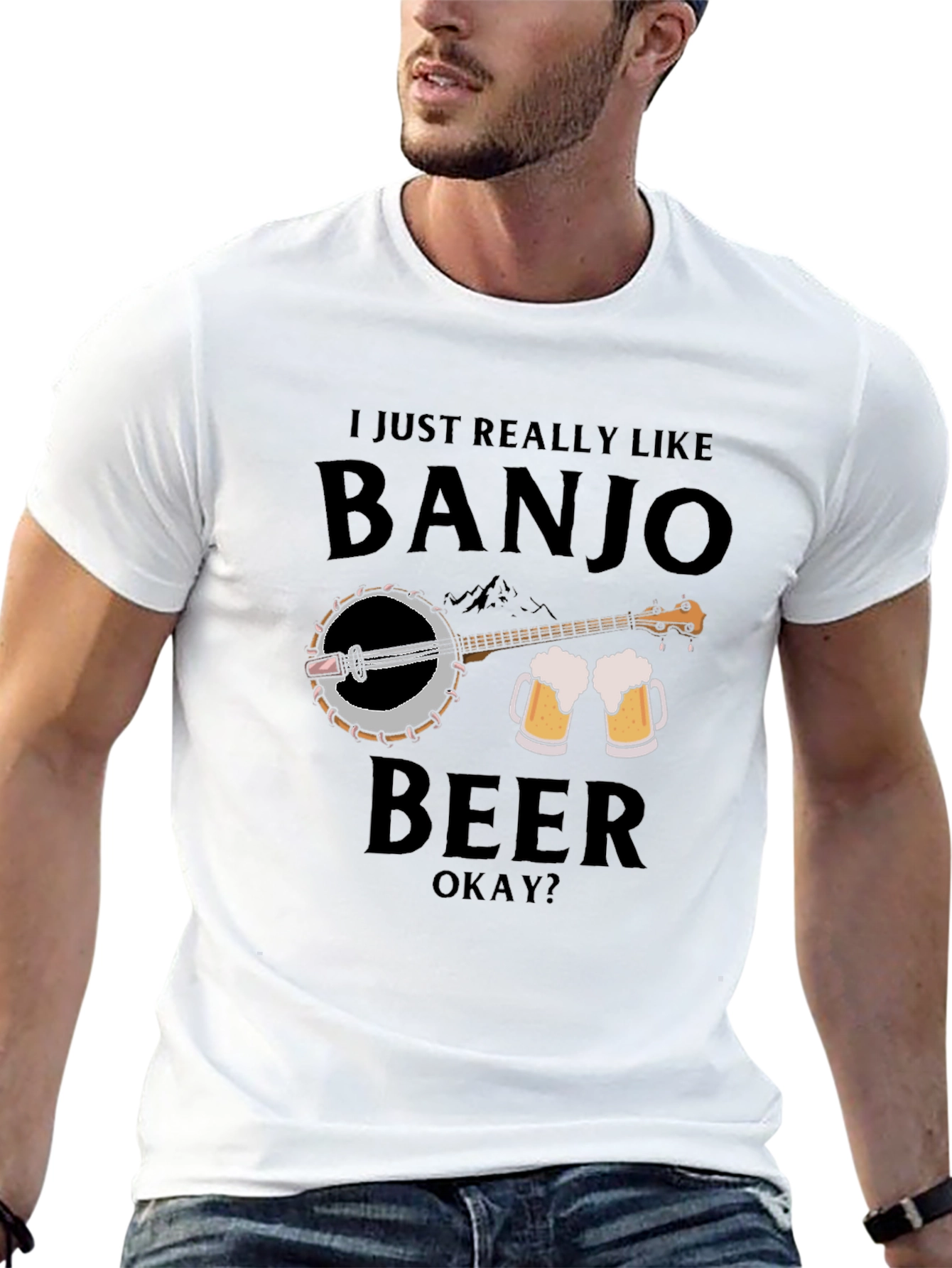 Banjo and Beer Graphic T-Shirt