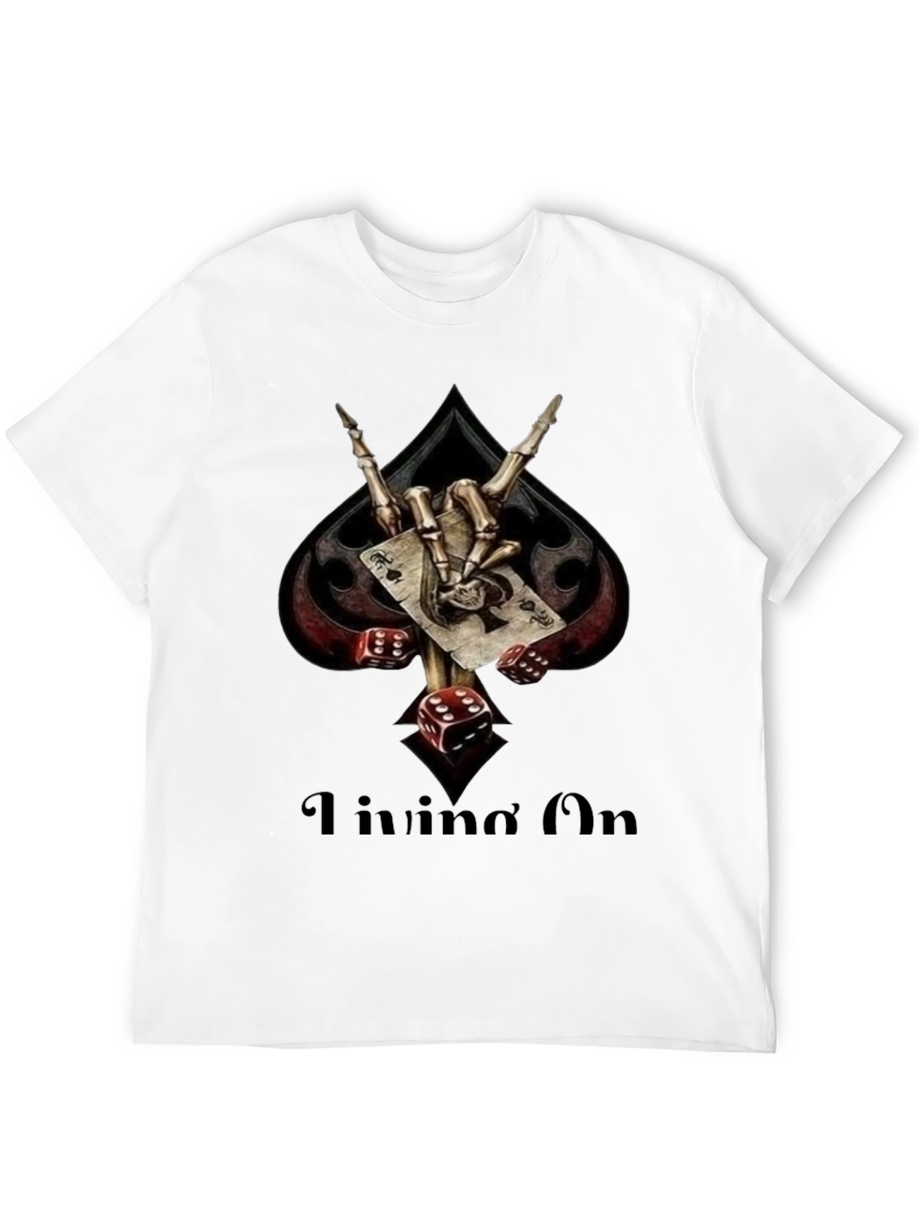 Ace of Spades Skeleton Hand Dice T-Shirt