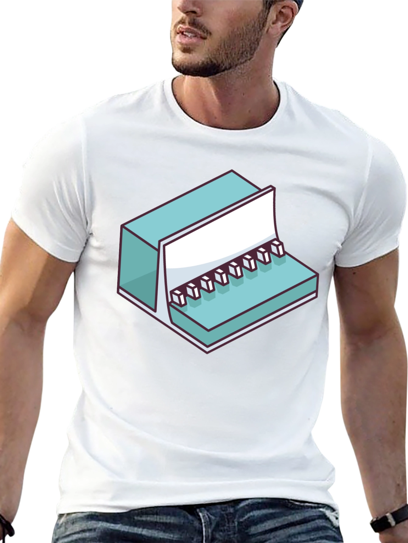 Cool Isometric Keyboard Graphic Tee - Black Unisex Shirt
