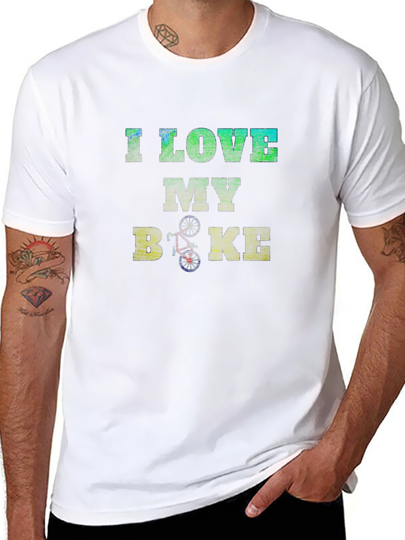 I Love My Bike Mens Black Graphic Tee