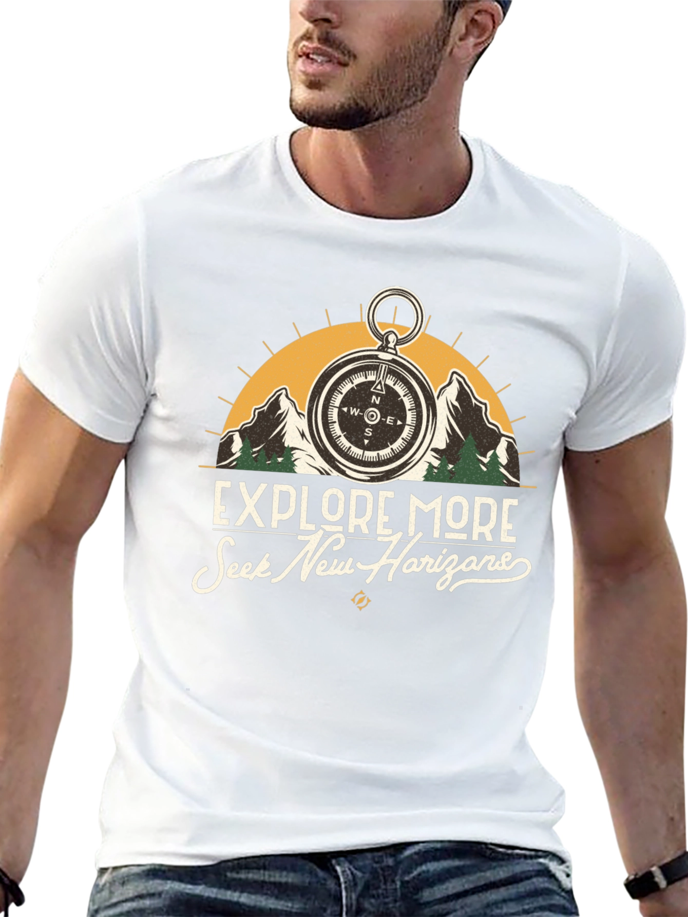 Explore More Black Graphic Tee