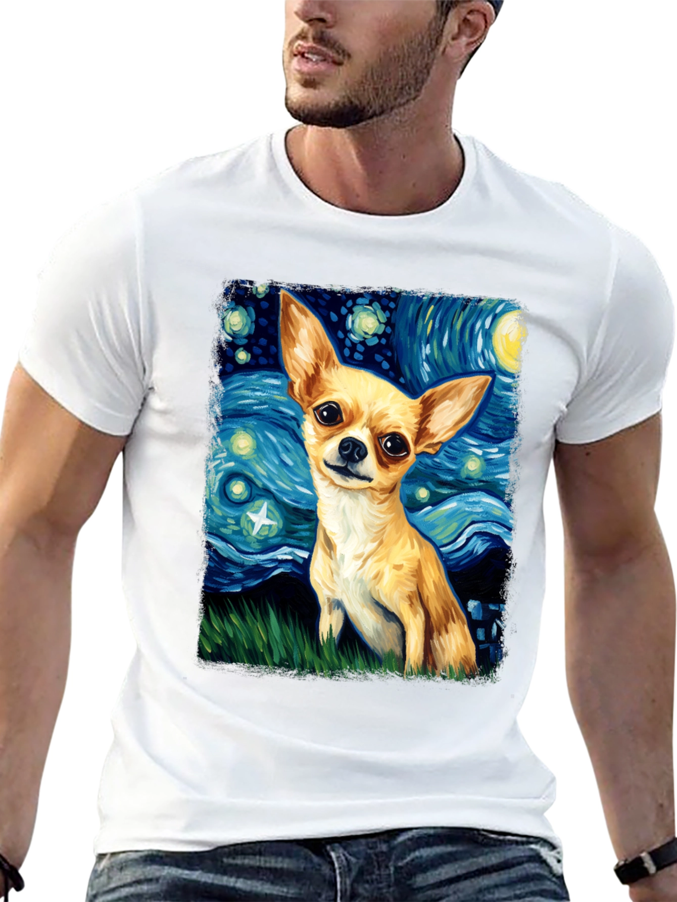 Starry Chihuahua T-Shirt - Artistic Dog Lover Tee