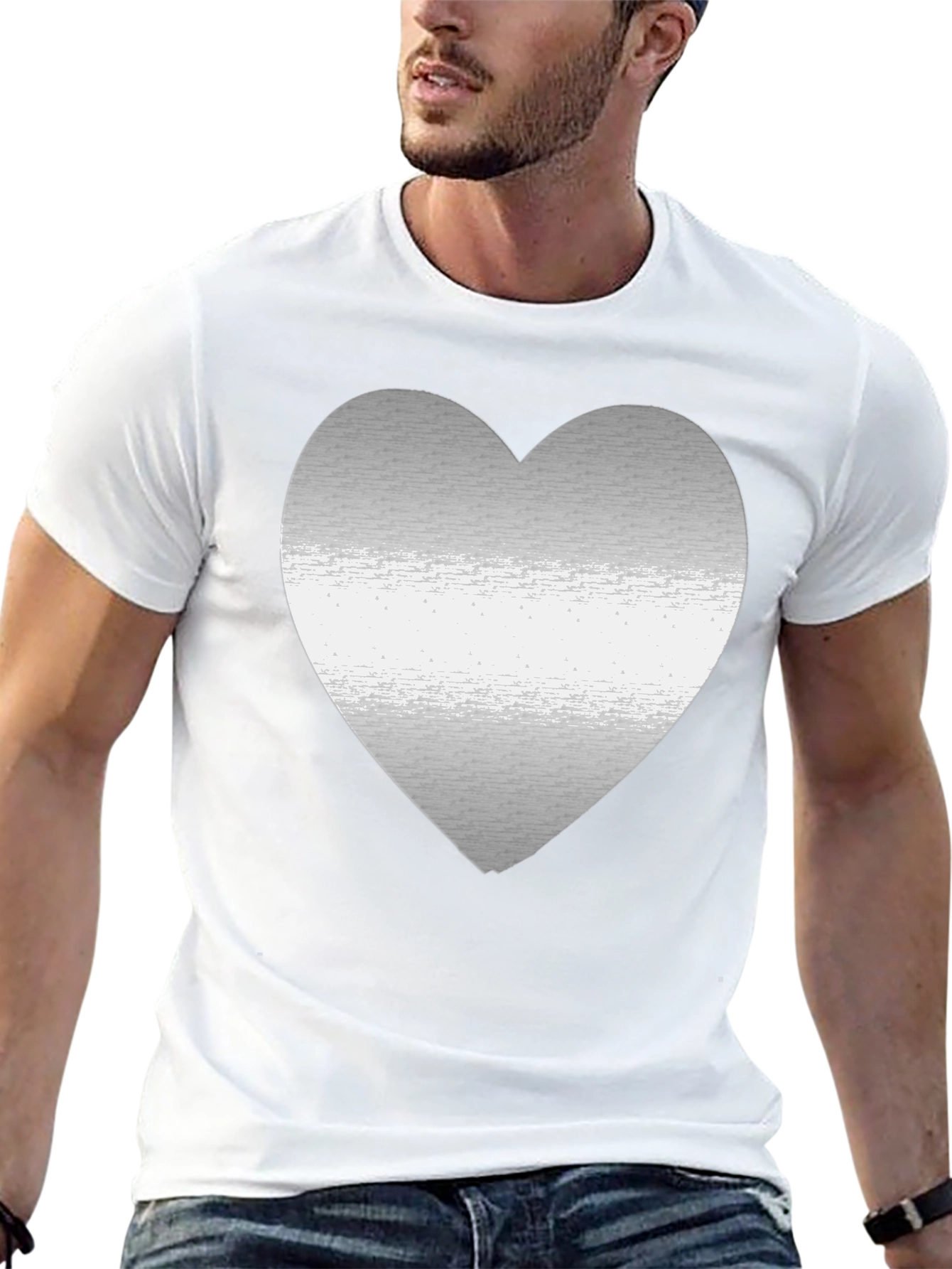 Heart Graphic Black Tee - Modern Casual Style