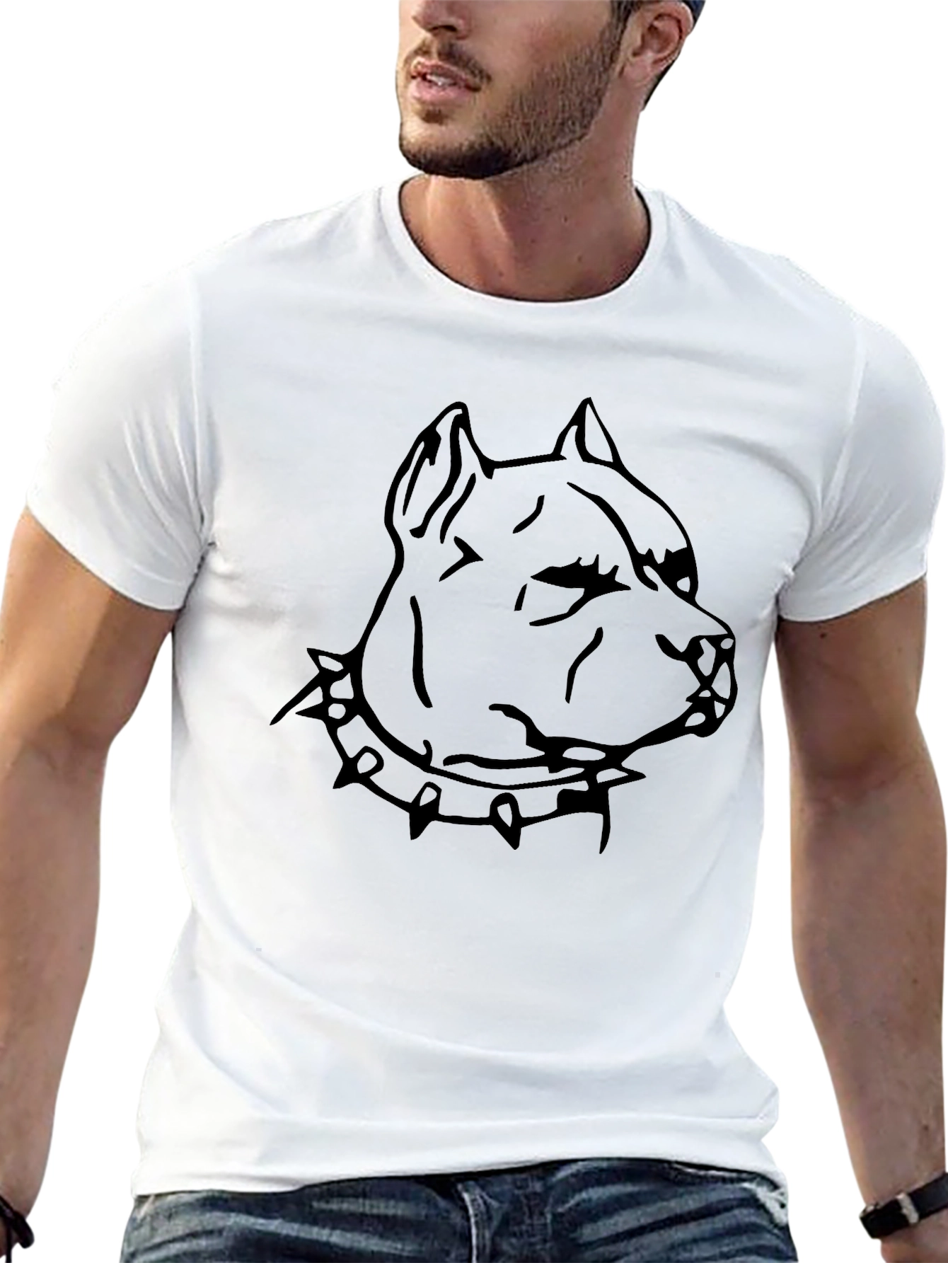 Mens Black Pitbull Graphic T-Shirt