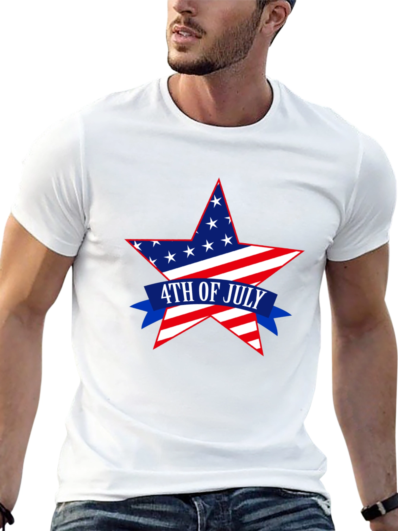Patriotic 4th of July Star Graphic T-Shirt
