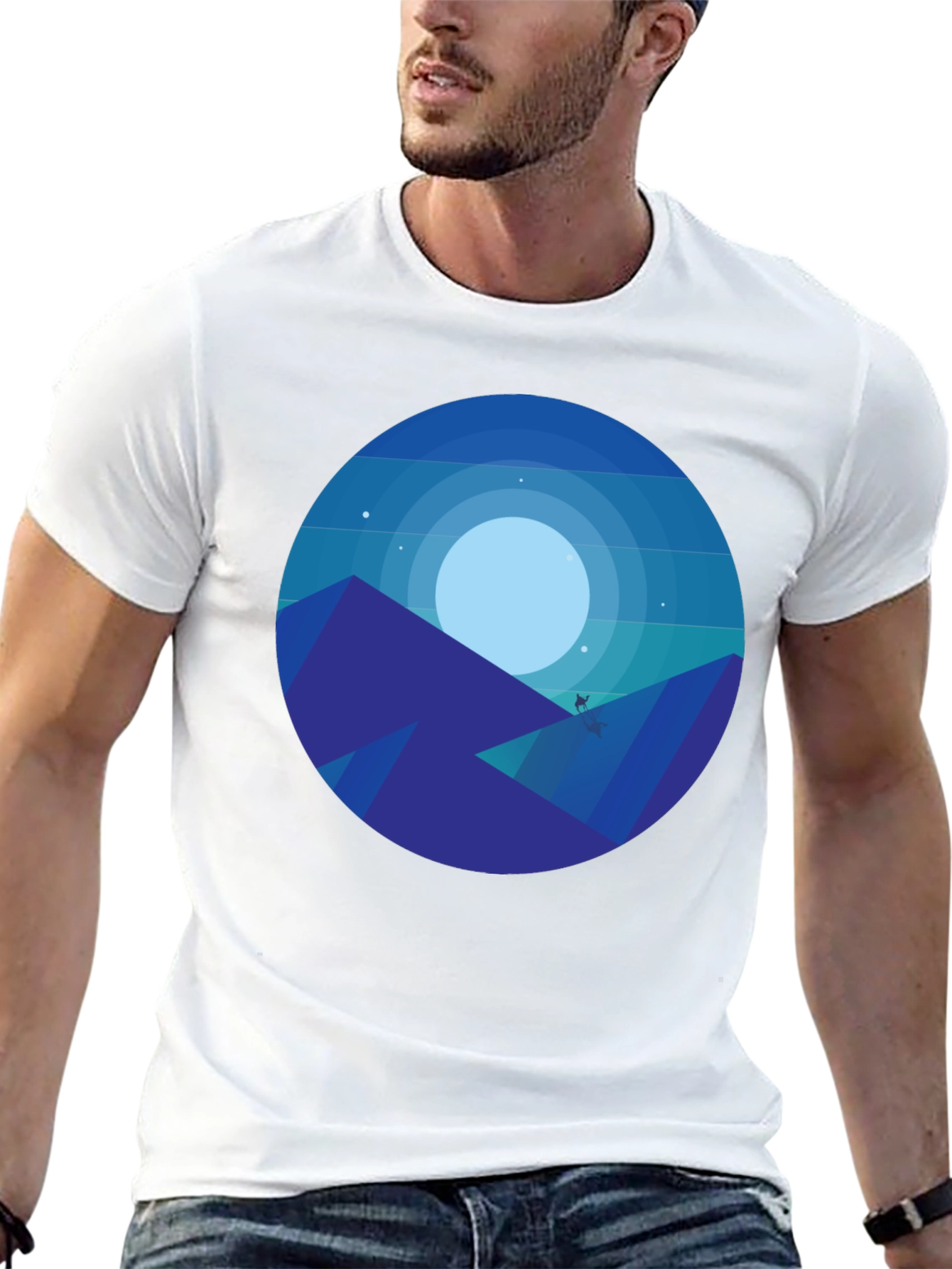 Midnight Mountainscape Graphic Tee - Black