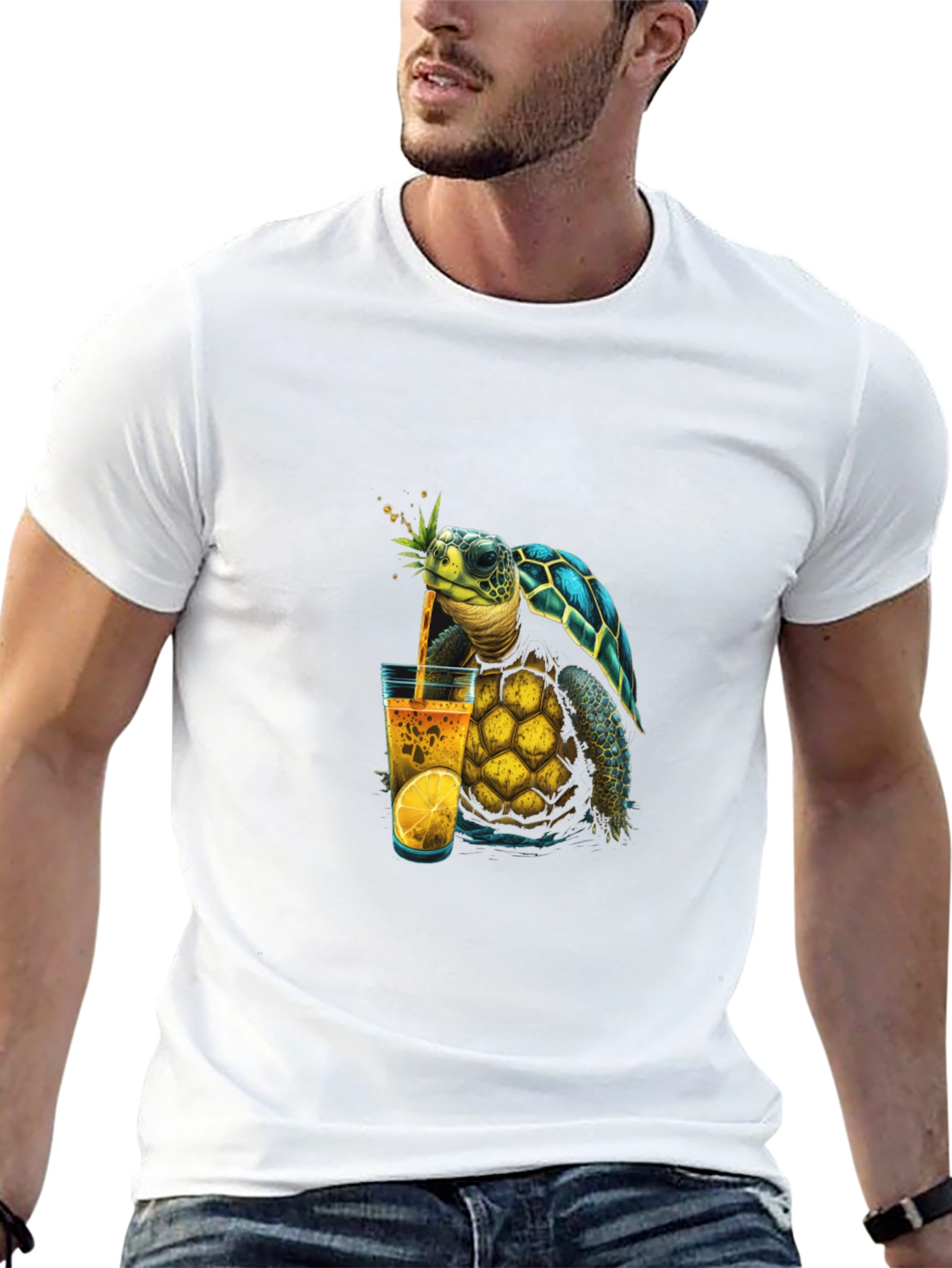 Turtle Sipping Juice T-Shirt