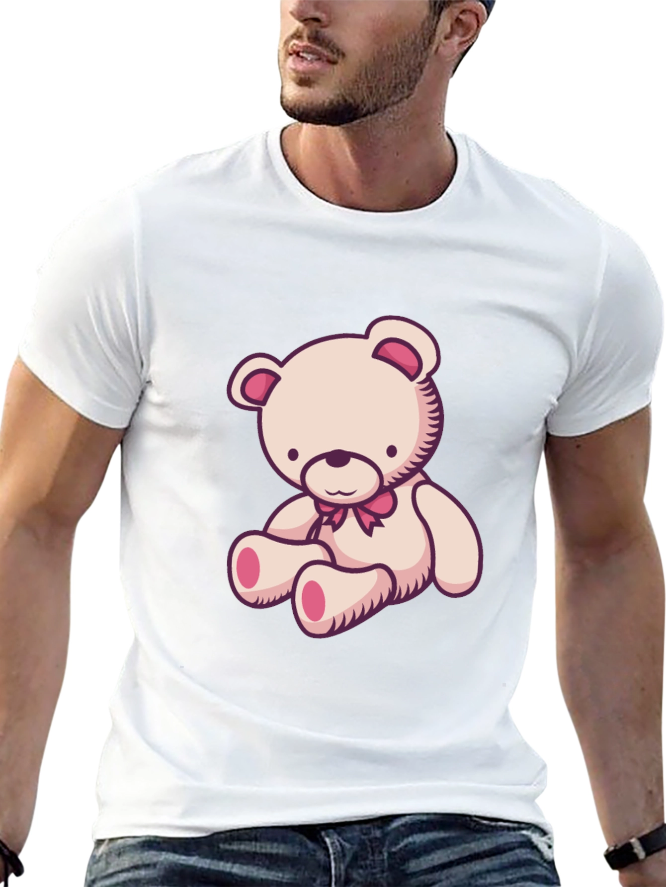 Teddy Bear Graphic Tee - Black
