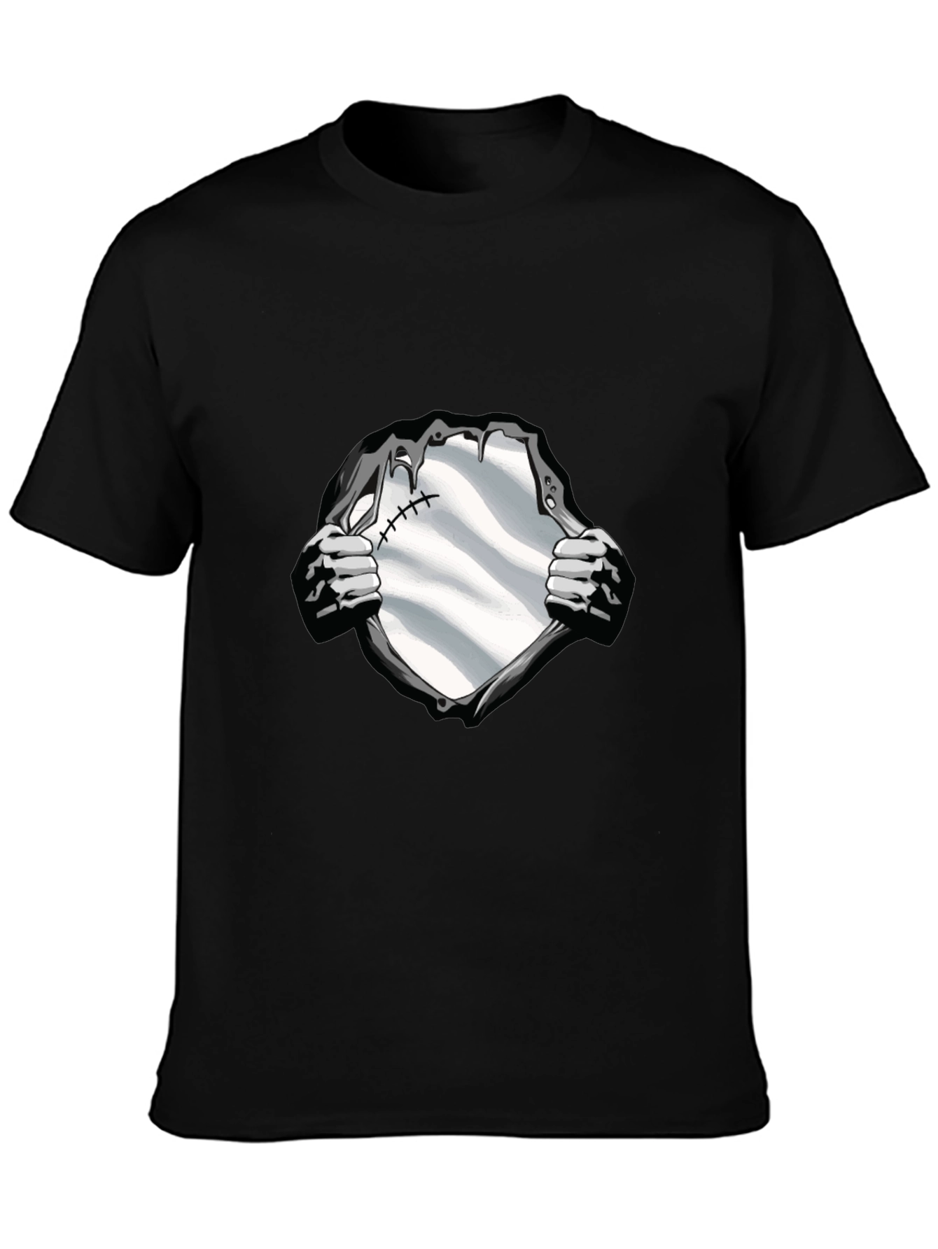 Superhero Reveal Graphic Tee - Black Cotton Blend