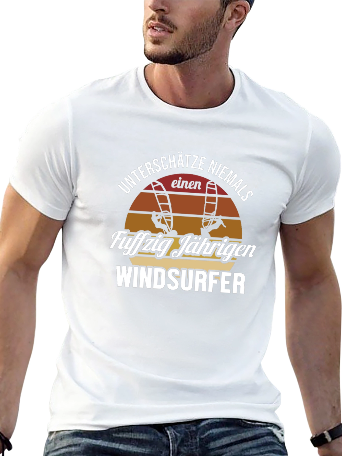 Unterschätze Niemals Fuffzig Windsurfer T-Shirt